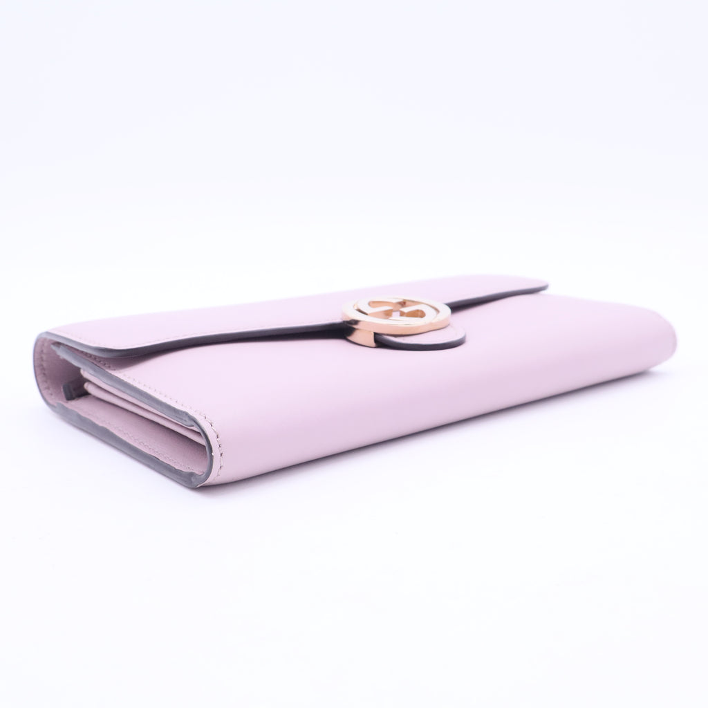 Gucci purple leather long wallet
