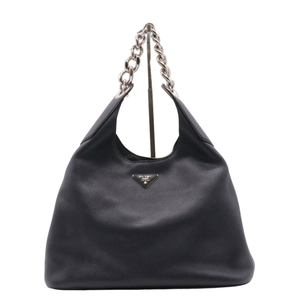 Vitello Daino Chain Hobo Nero Black twins