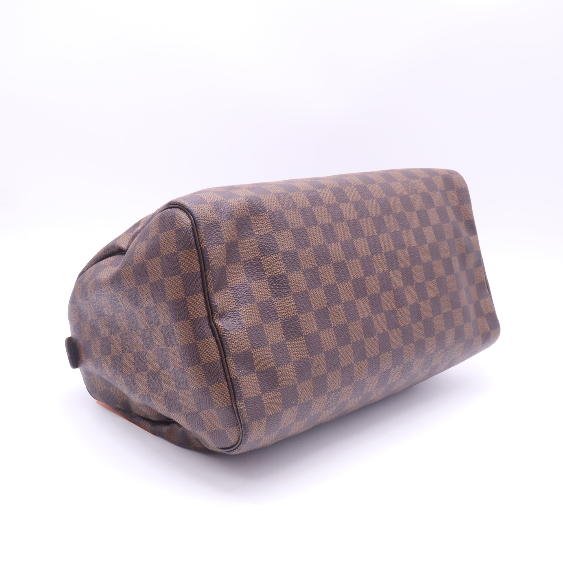 Louis Vuitton Speedy 35 Damier Ebene Brown Canvas Handbag With Lock Key twins LDZ440