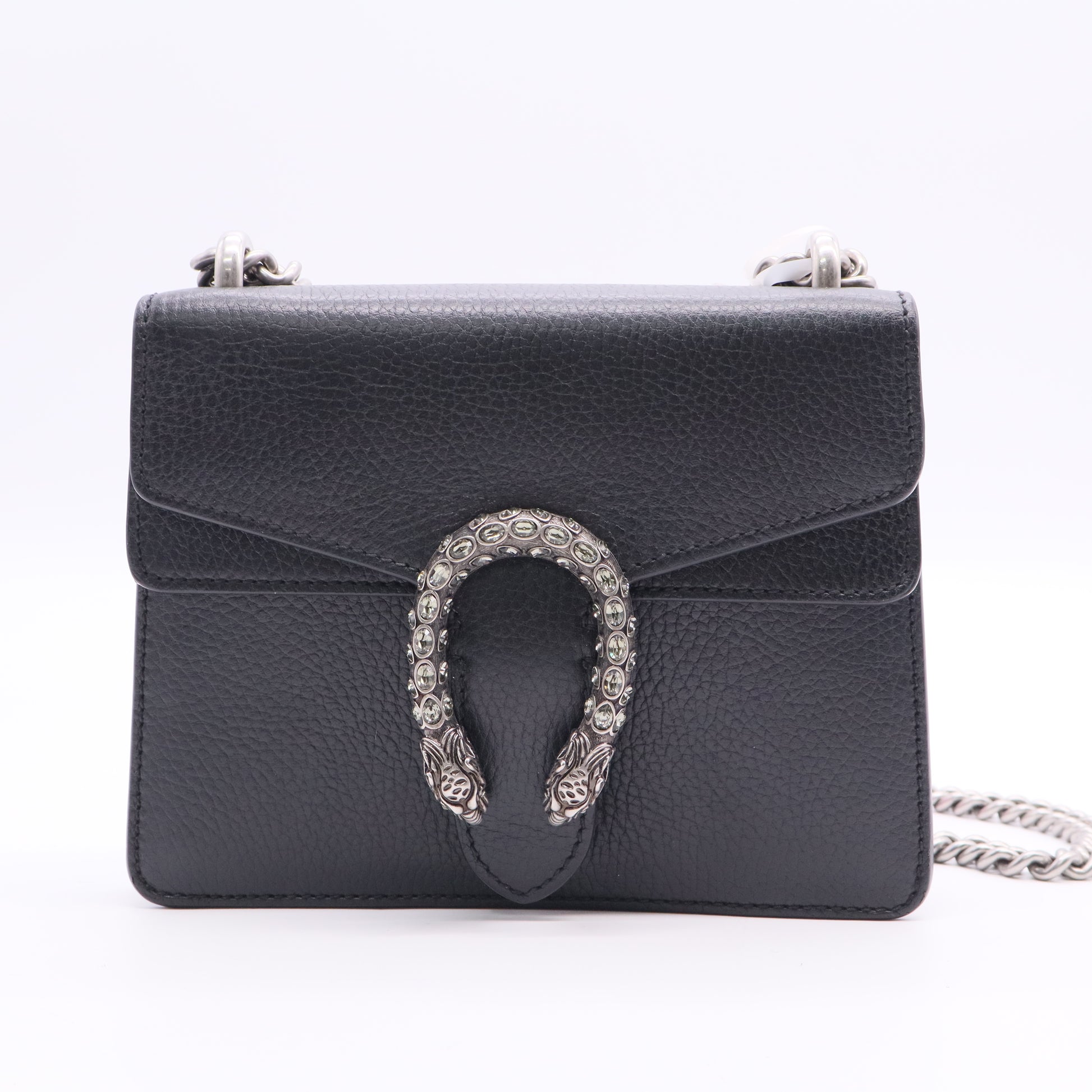 Dionysus Small Black Leather Bag Twins LDJ3033