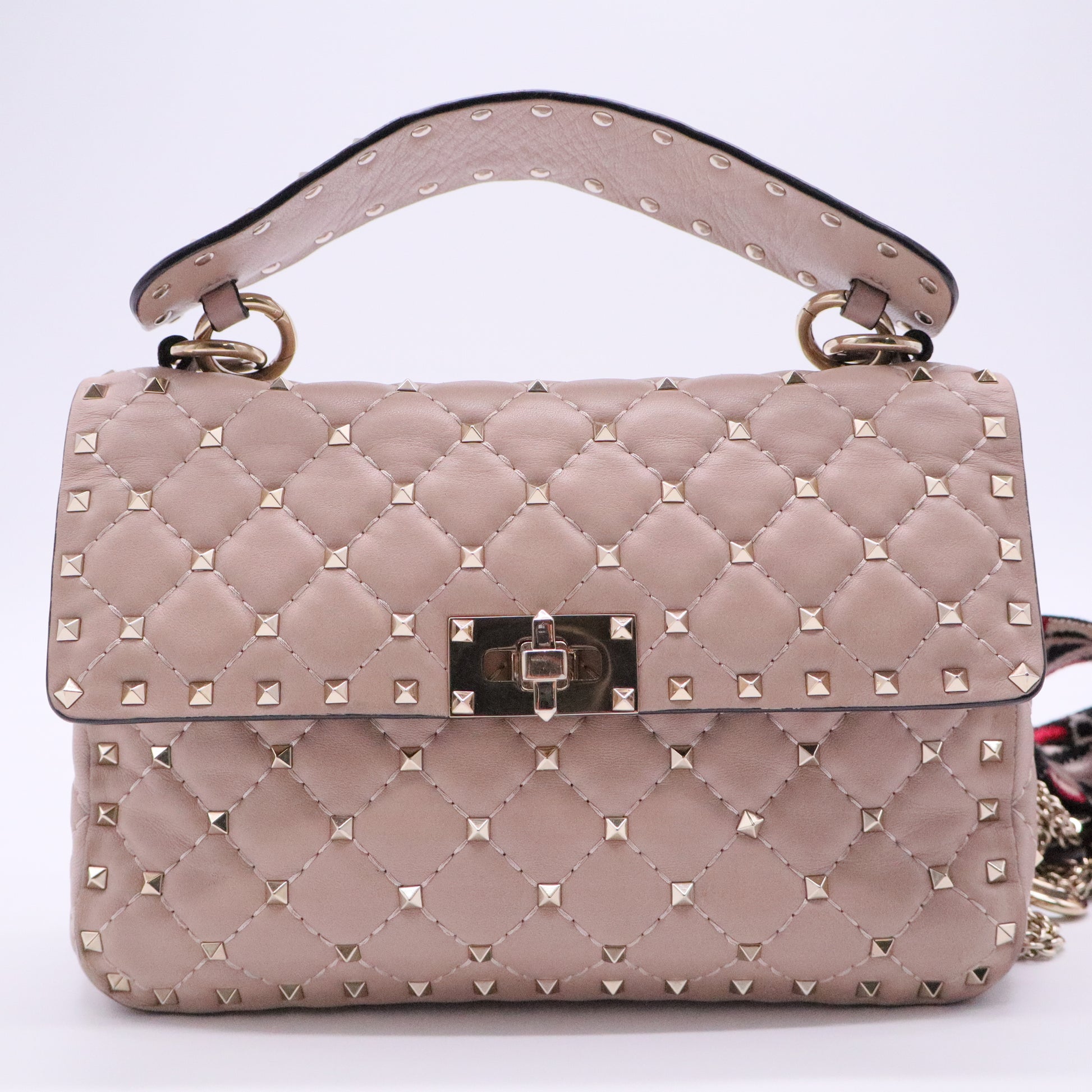 Lambskin Medium Rockstud Spike Shoulder Bag Gisel