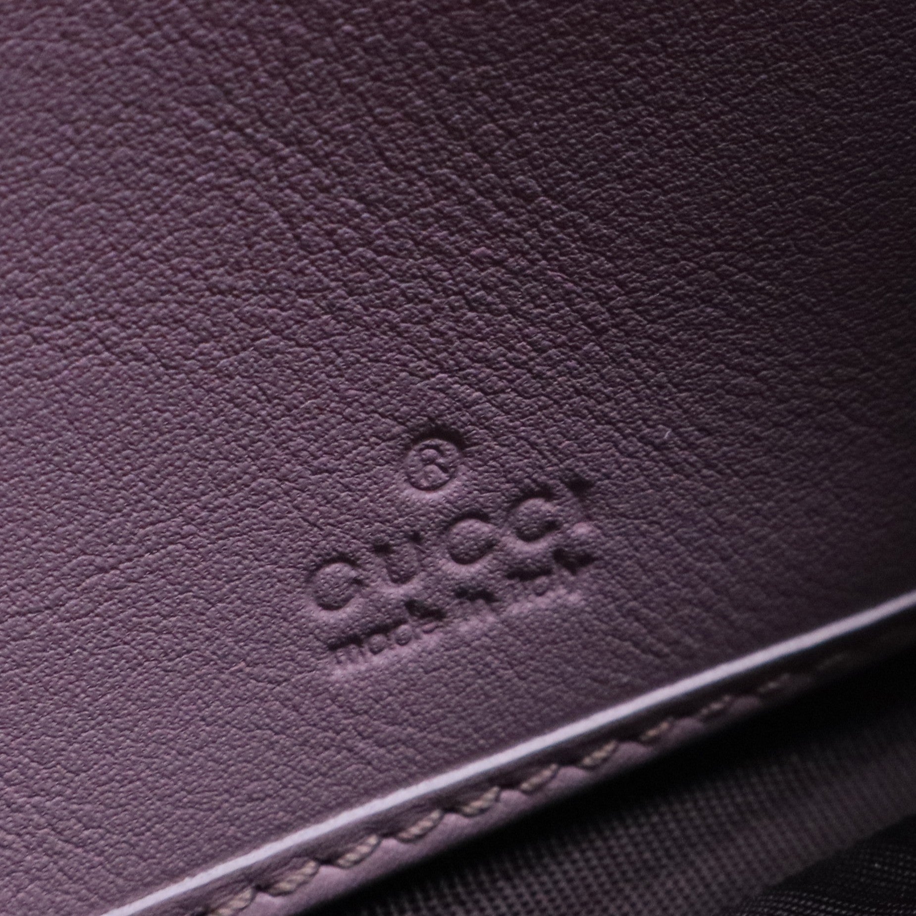 Gucci purple leather long wallet