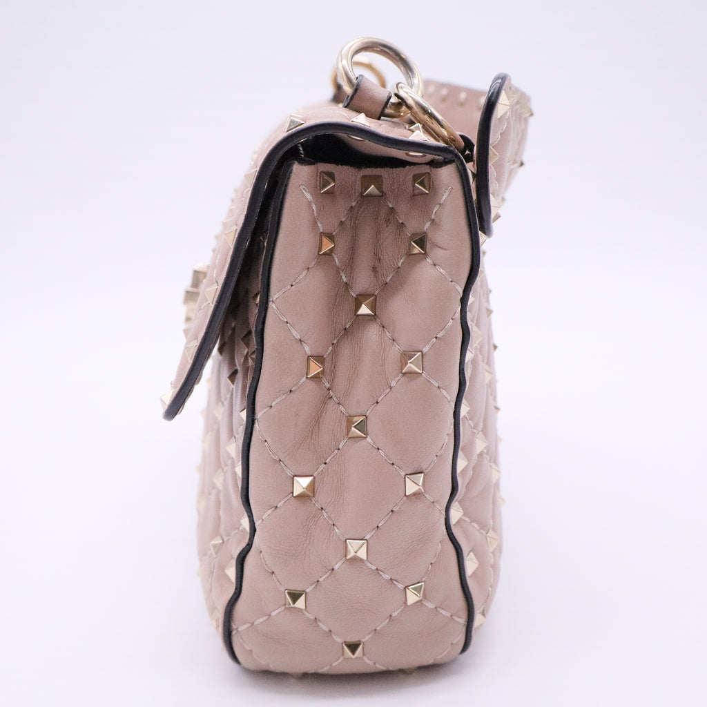 Lambskin Medium Rockstud Spike Shoulder Bag Gisel