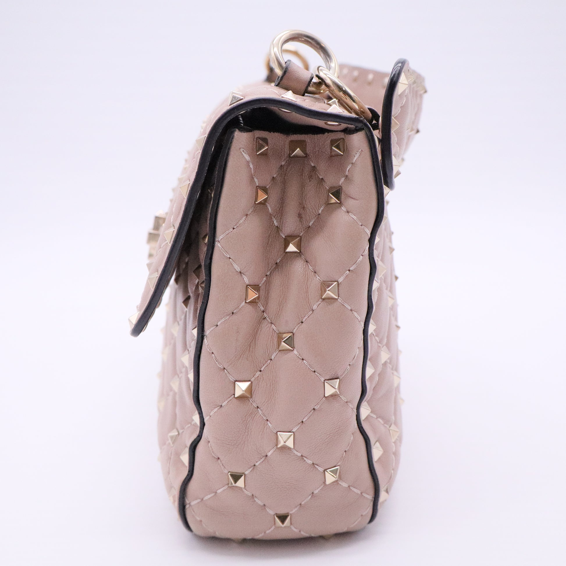 Lambskin Medium Rockstud Spike Shoulder Bag Gisel