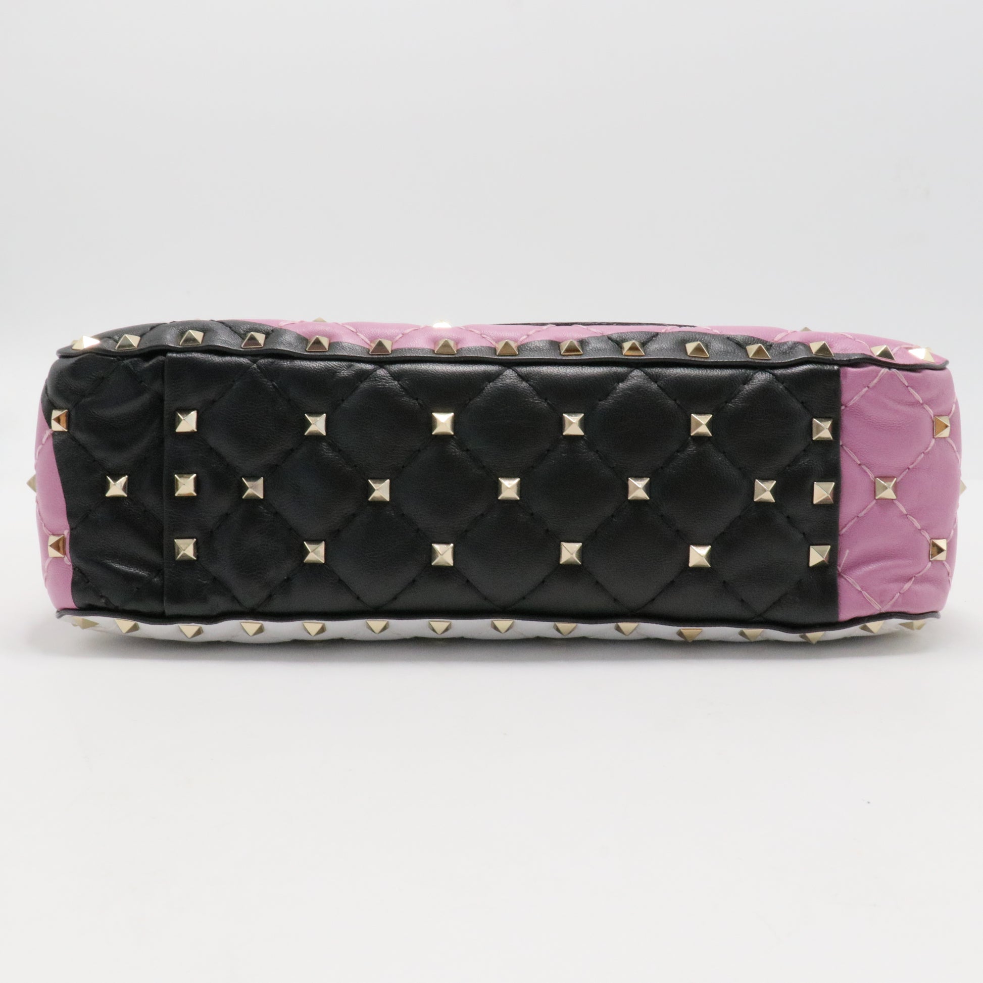 Lambskin Medium Moon And Stars Rockstud Spike Shoulder Bag White Yellow Pink