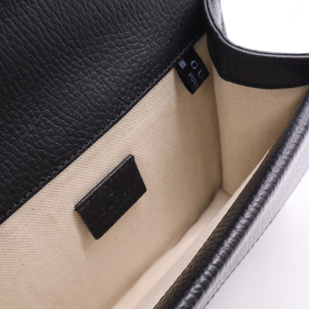 Dionysus Small Black Leather Bag Twins LDJ3033
