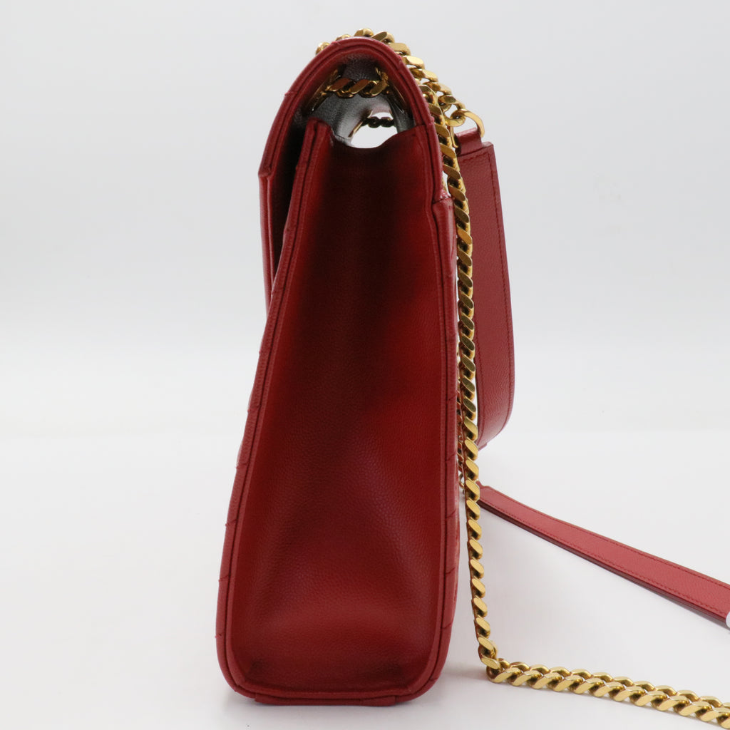 Classic Monogram Envelope Satchel Matelasse Chevron Leather Large