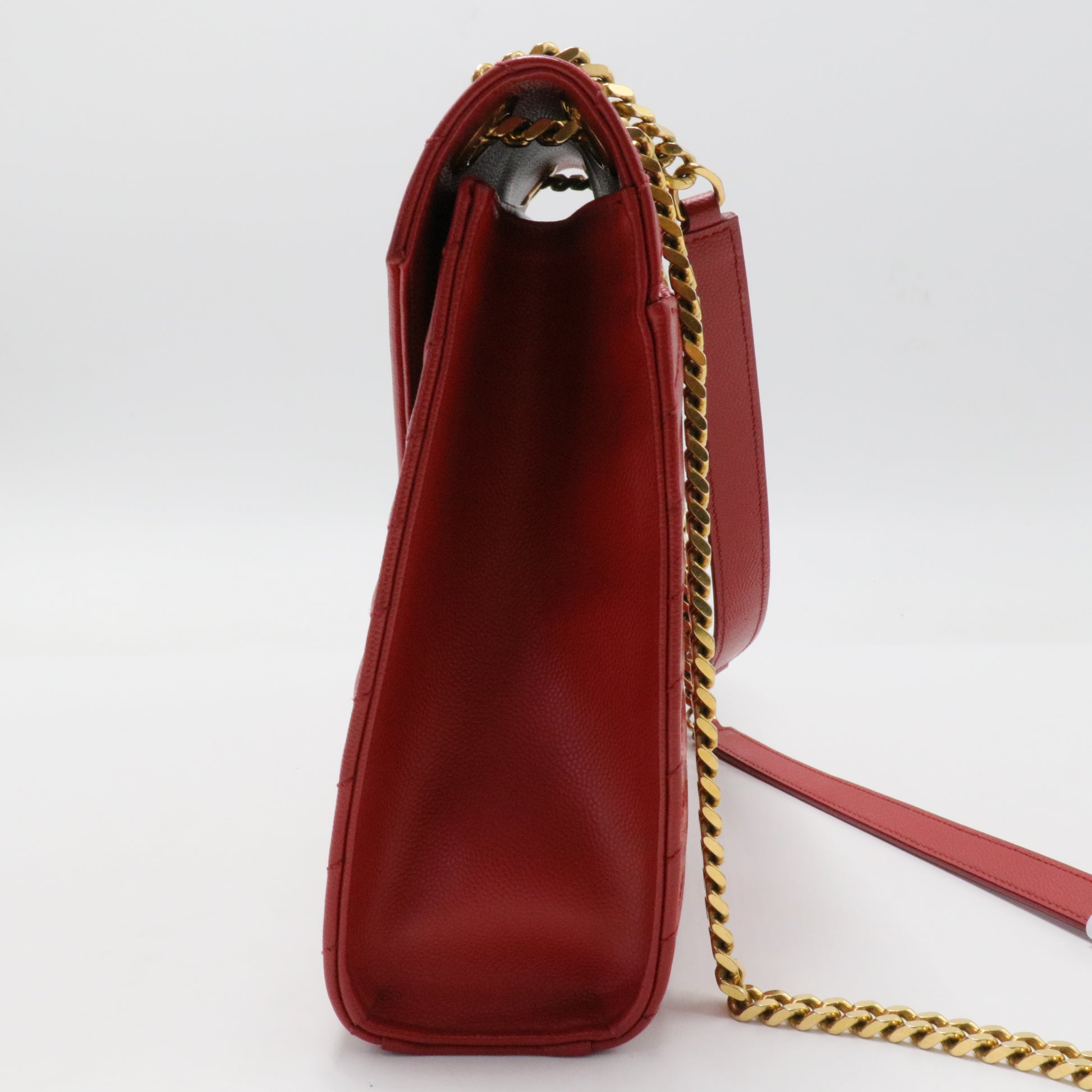 Classic Monogram Envelope Satchel Matelasse Chevron Leather Large