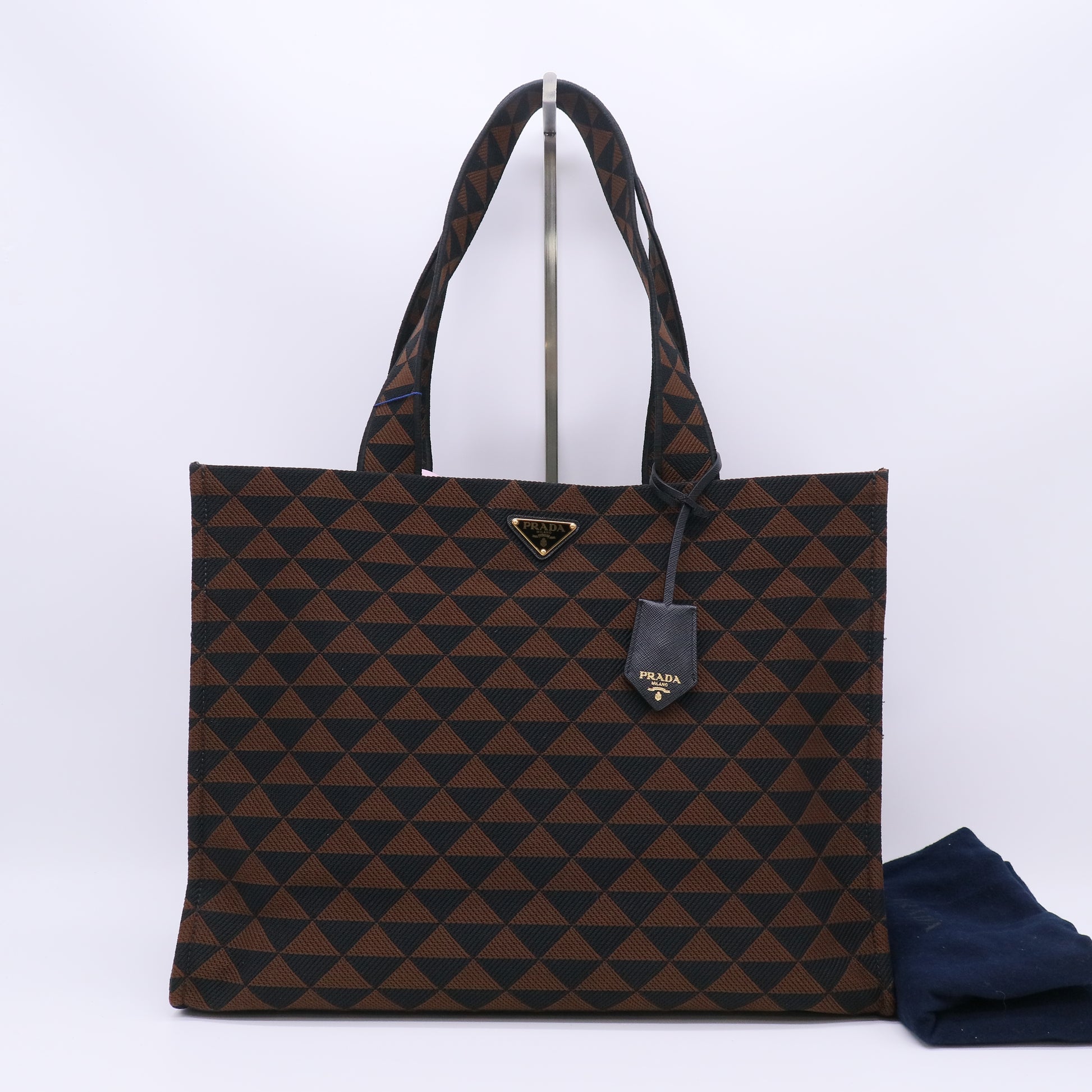 Prada Symbole Shopper Jacquard Textile Horizontal Tote Bag twins LDJ5640