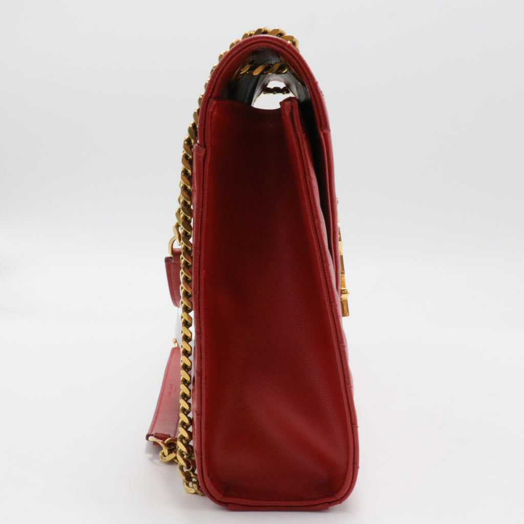 Classic Monogram Envelope Satchel Matelasse Chevron Leather Large