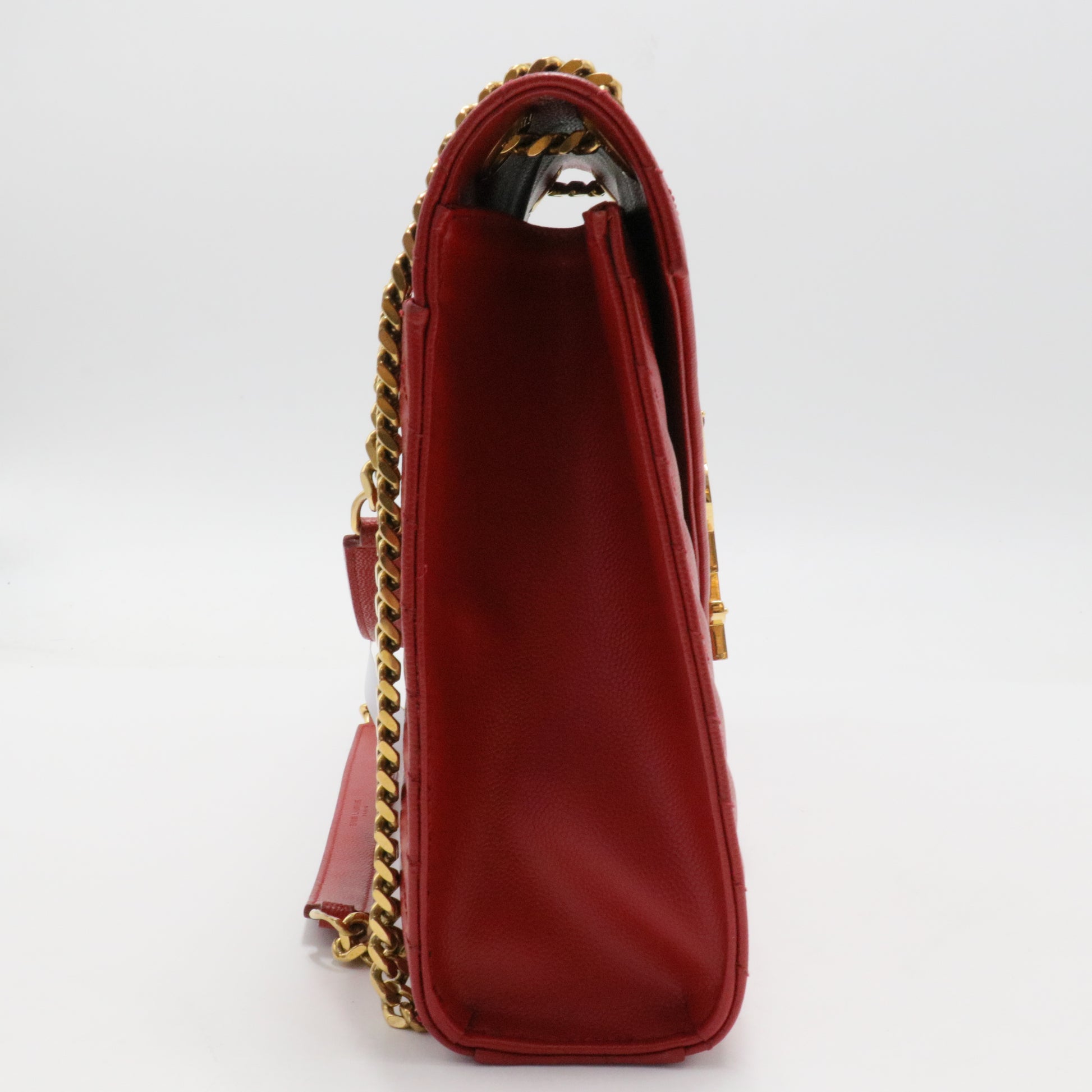 Classic Monogram Envelope Satchel Matelasse Chevron Leather Large