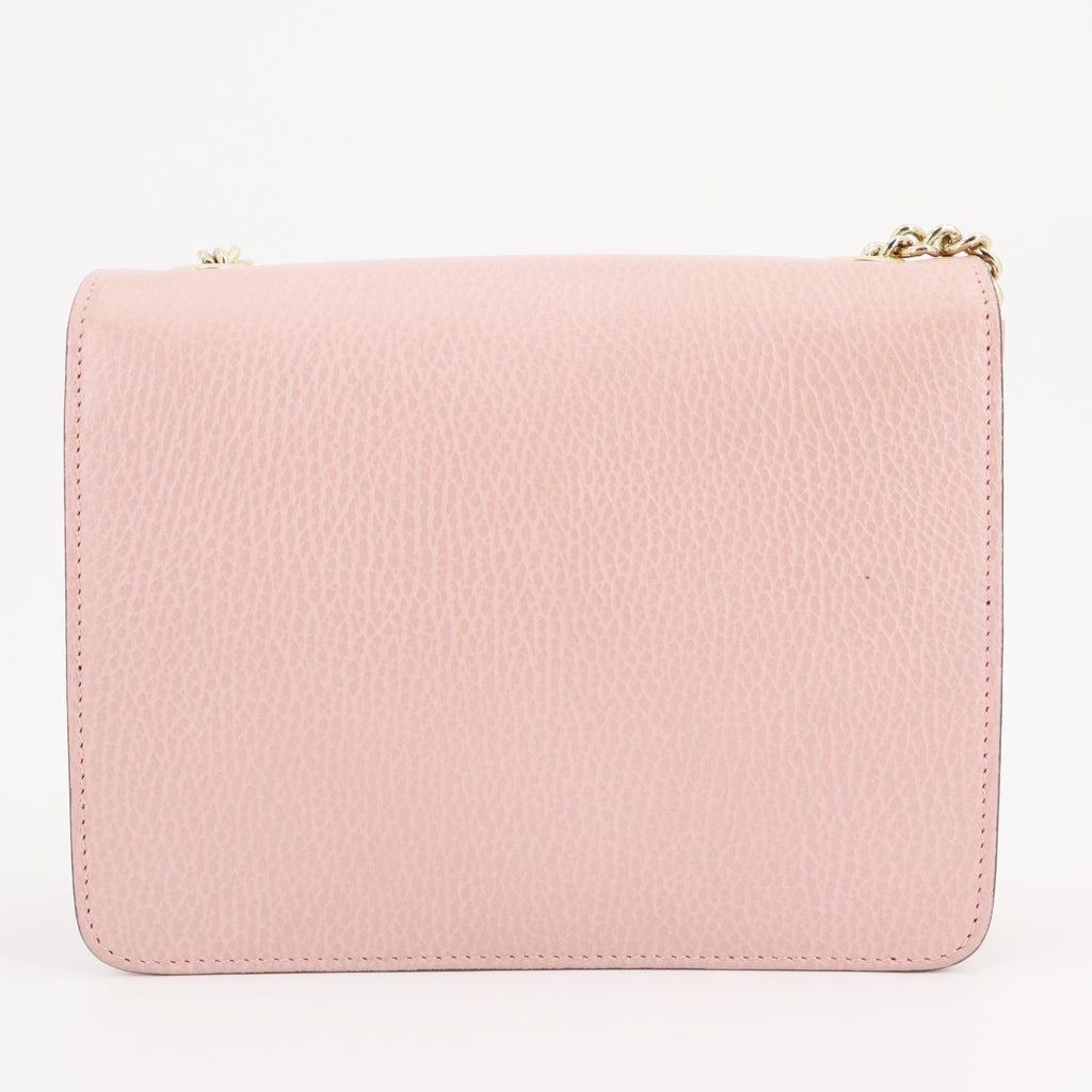 Dollar Calfskin Small Interlocking G Shoulder Bag Soft Pink twins