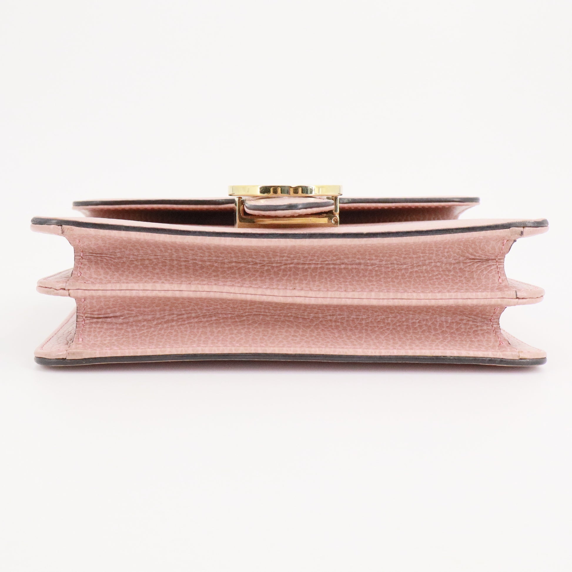 Dollar Calfskin Small Interlocking G Shoulder Bag Soft Pink twins
