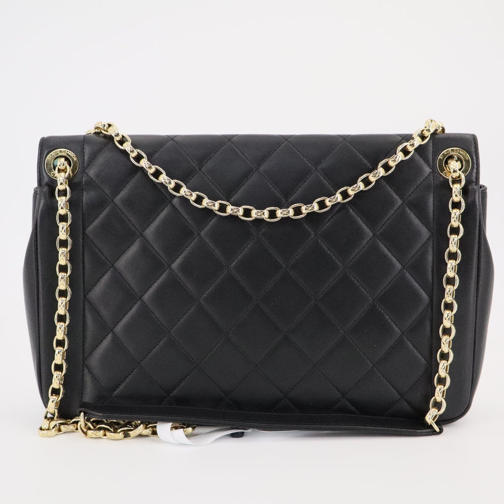 Lambskin Quilted Large Chic With Me Flap Black