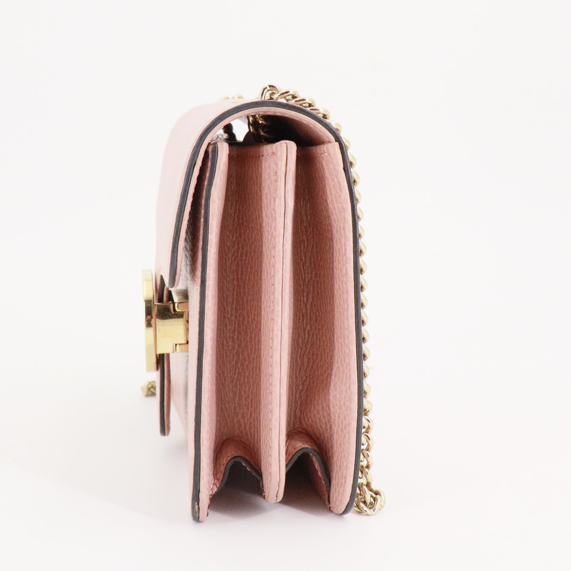 Dollar Calfskin Small Interlocking G Shoulder Bag Soft Pink twins