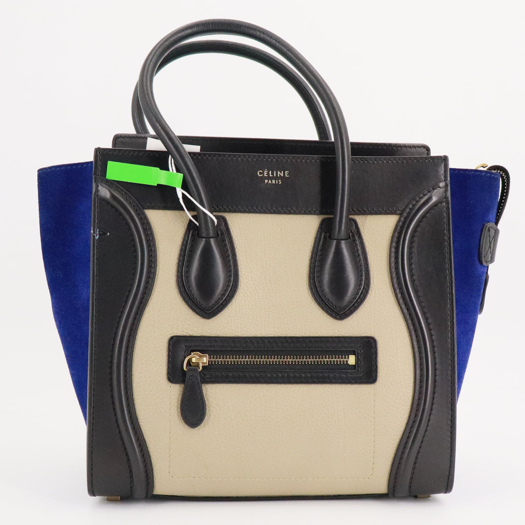 Elephant Calfskin Suede Micro Tri-Color Luggage twins