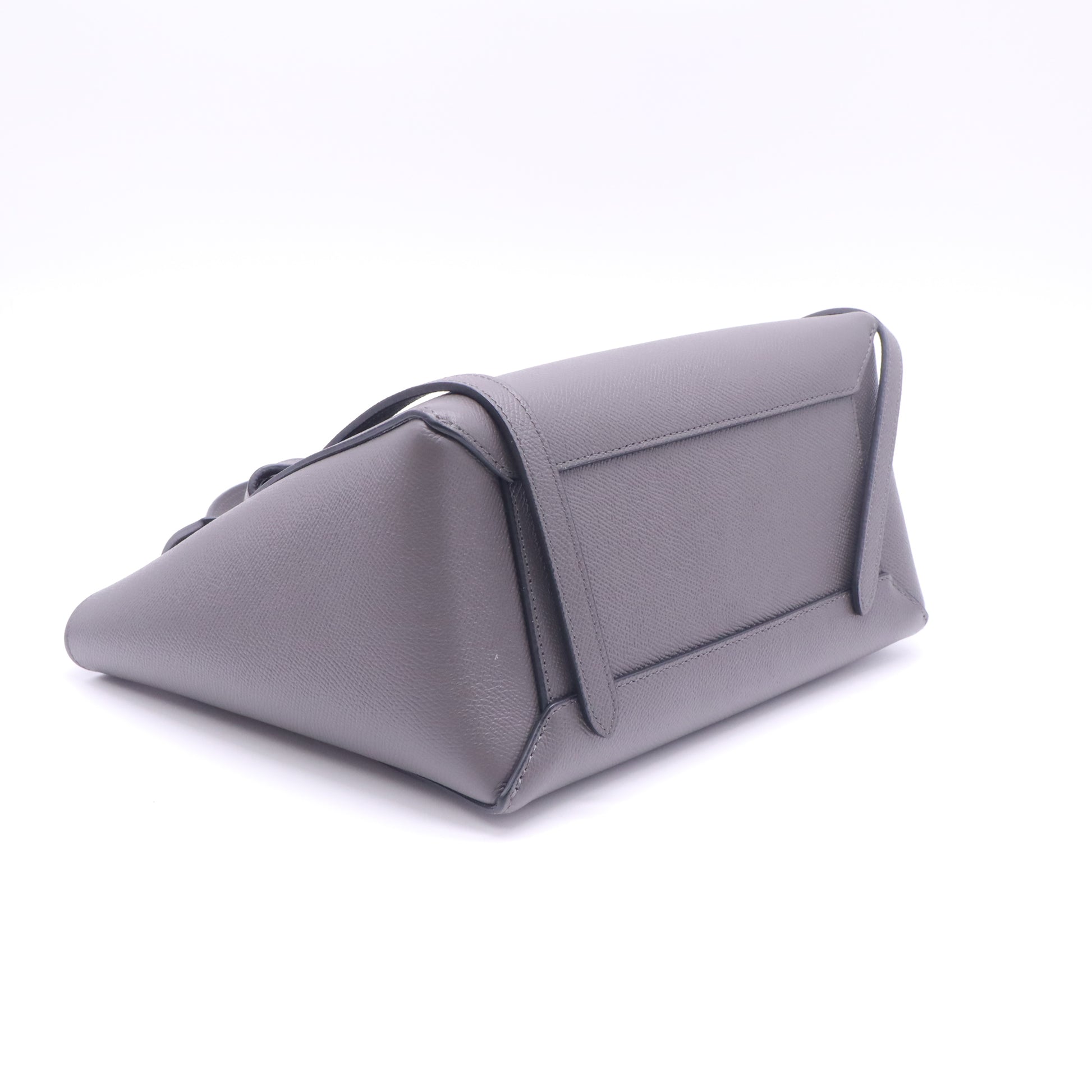 Celine Belt Mini 24cm Grey Grained Leather Handbag With Strap twins LDZ427