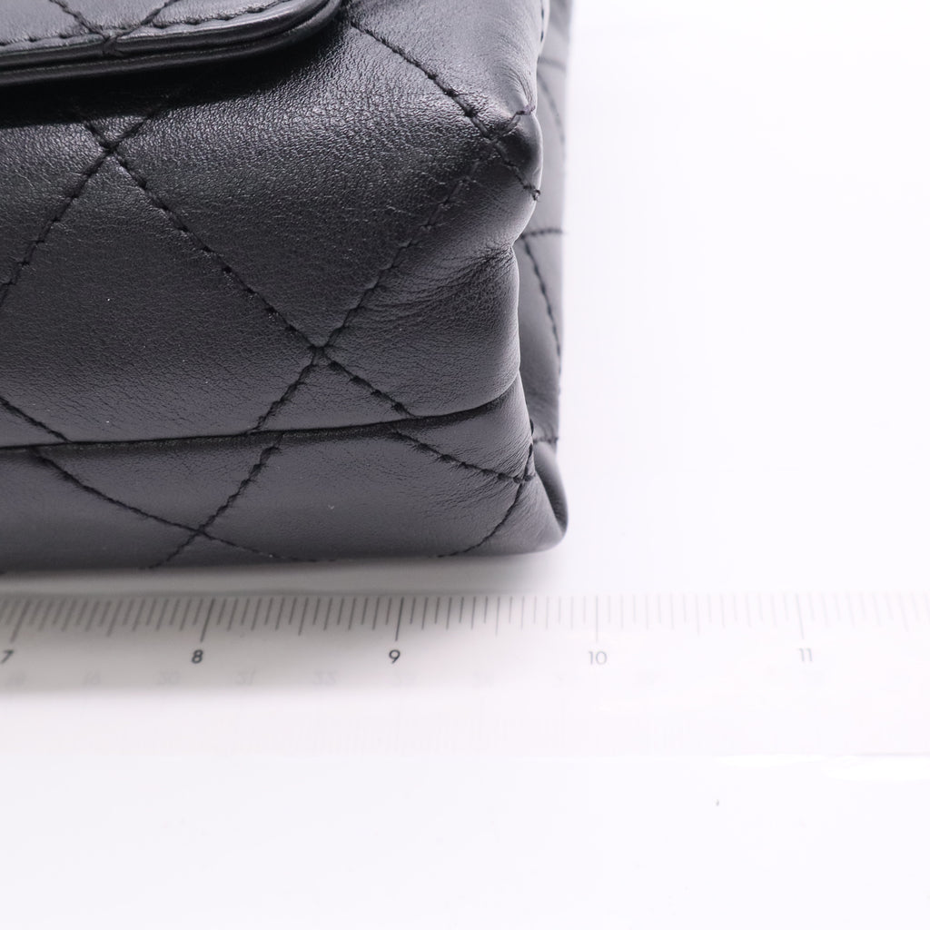  Black Quilted Leather Small Enchained Flap Bag TWINS LDJ3035
