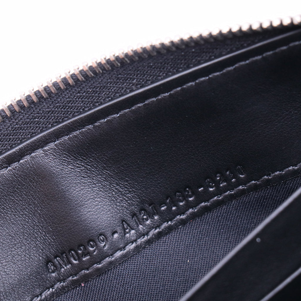 Round zip wallet studded leather black multicolor