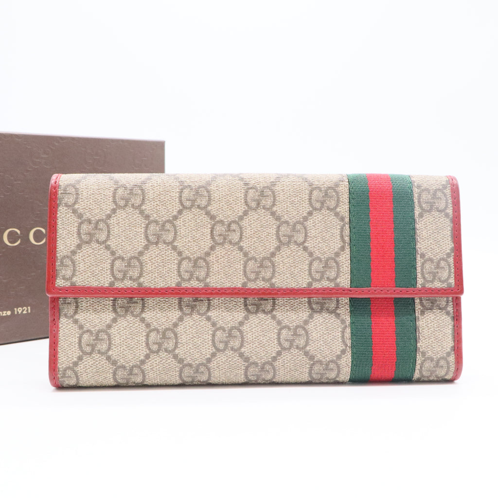 Cartera continental Ophidia GG Supreme Beige