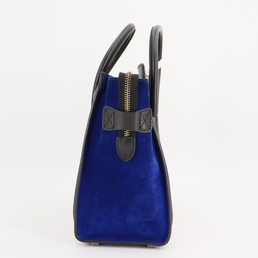 Elephant Calfskin Suede Micro Tri-Color Luggage twins