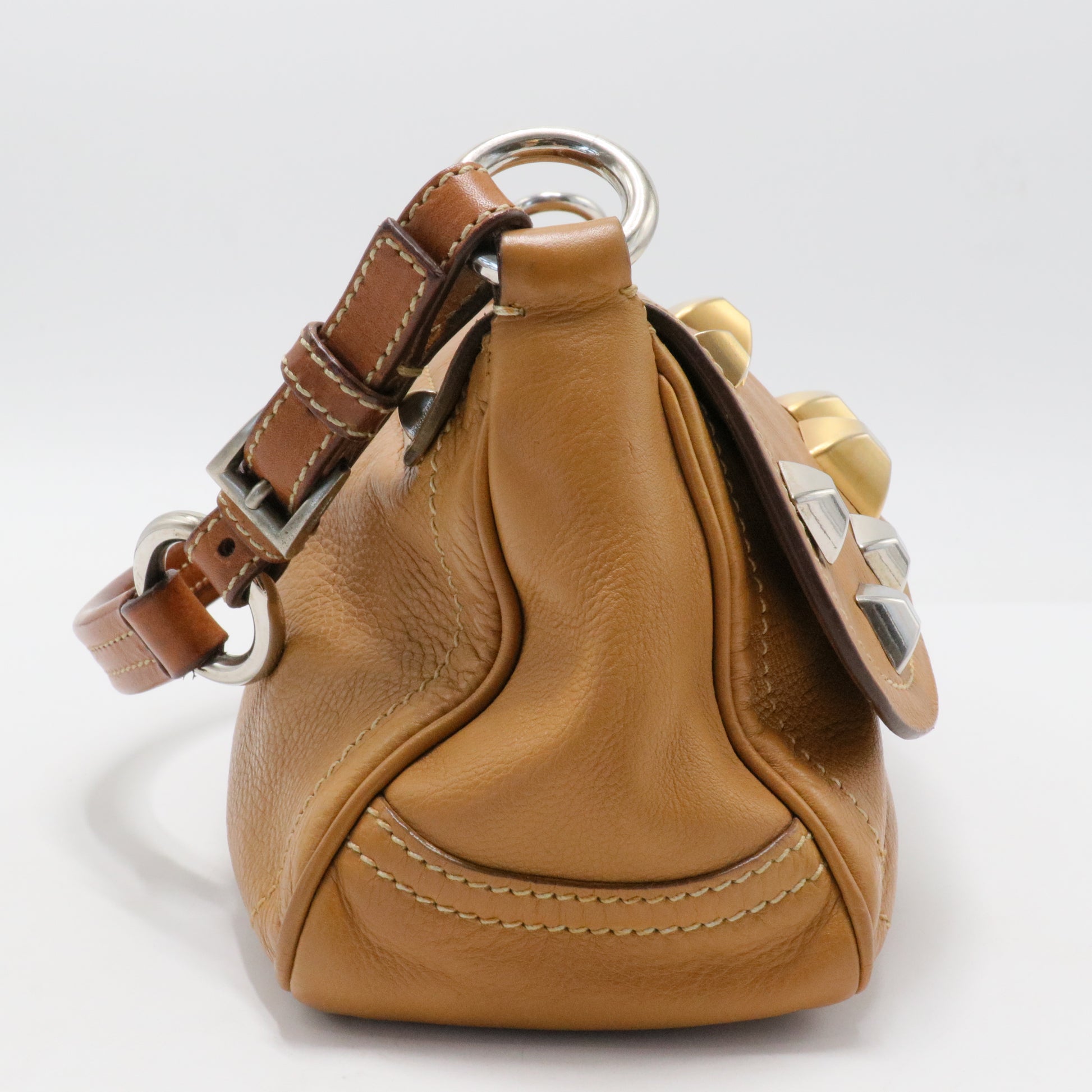 Calf Borchie Shoulder Bag