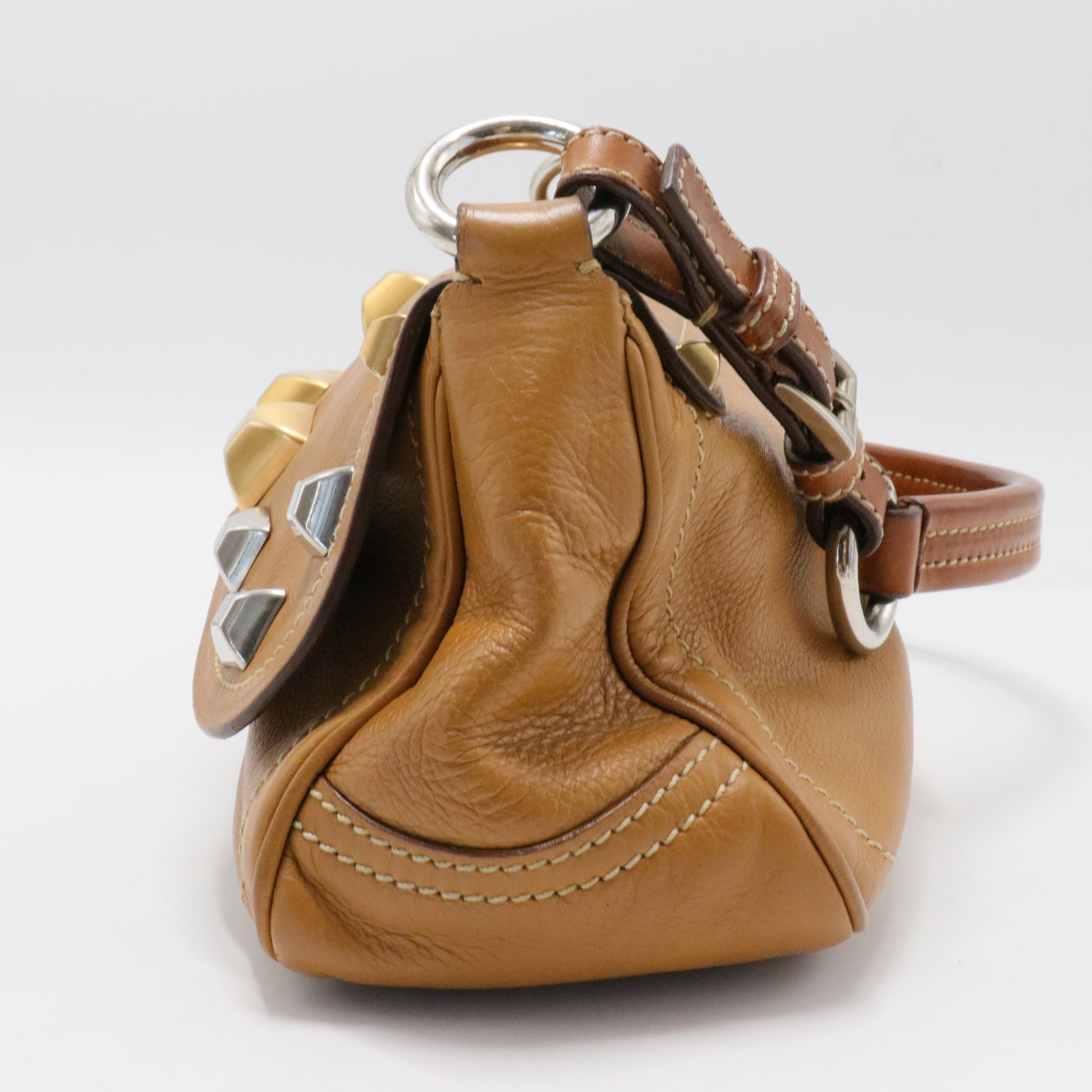 Calf Borchie Shoulder Bag