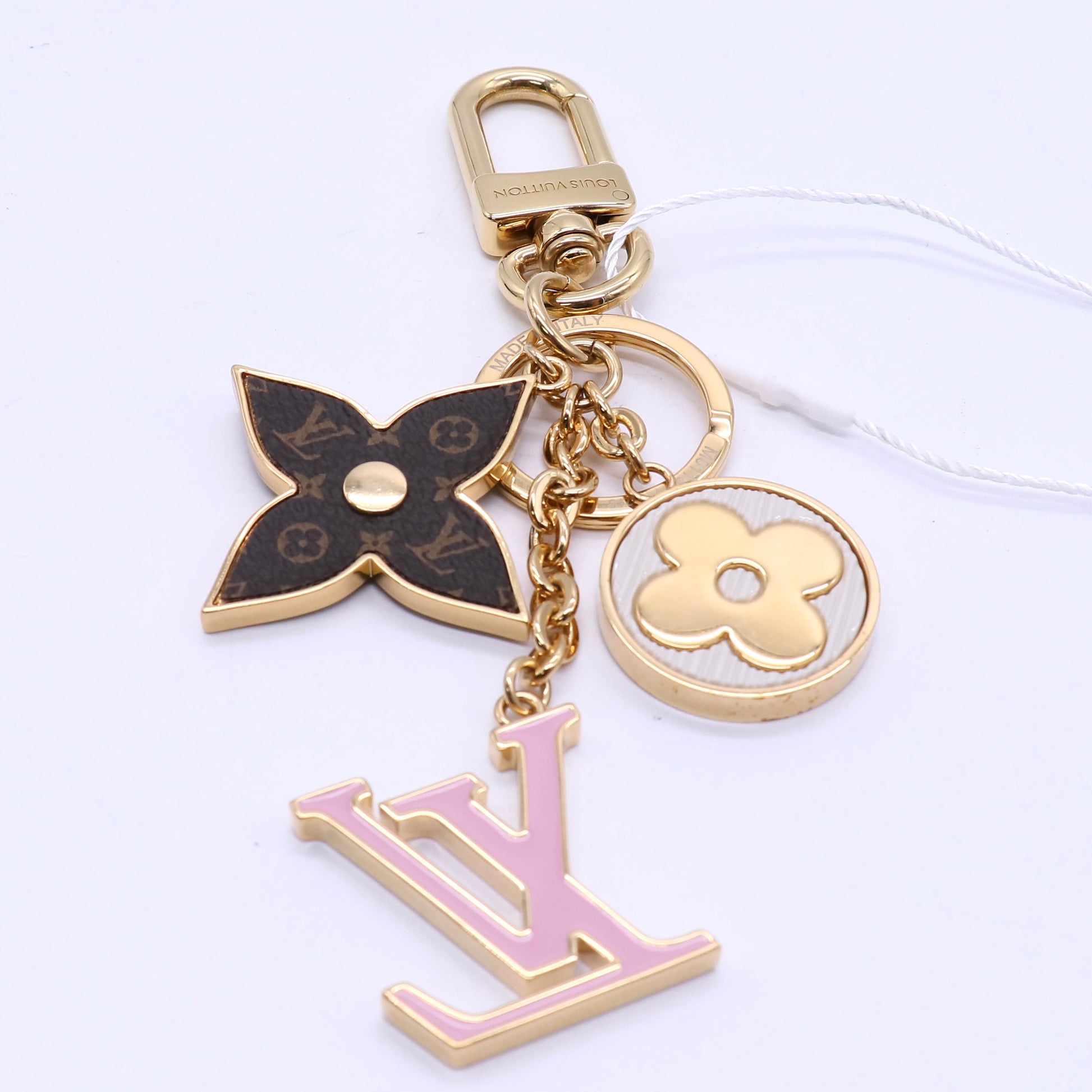 Louis Vuitton Monogram Blooming Flowers BB Bag Charm Key Holder Pink twins LDJ3668