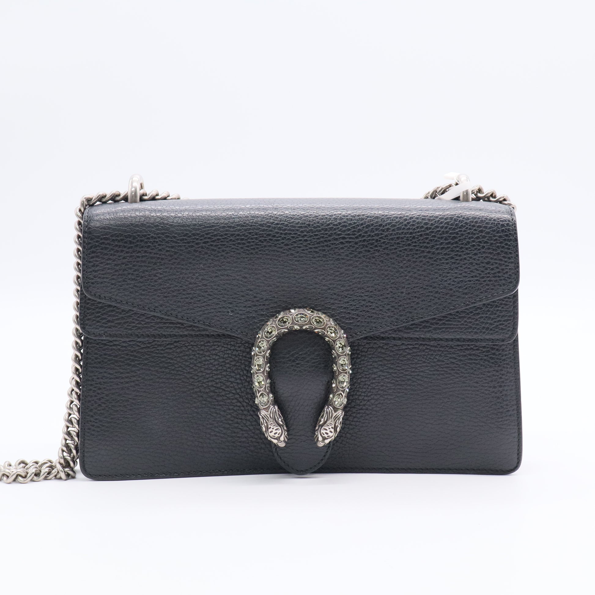 Black Leather Crystal Buckle Small Dionysus Shoulder Bag TWINS ldj3029