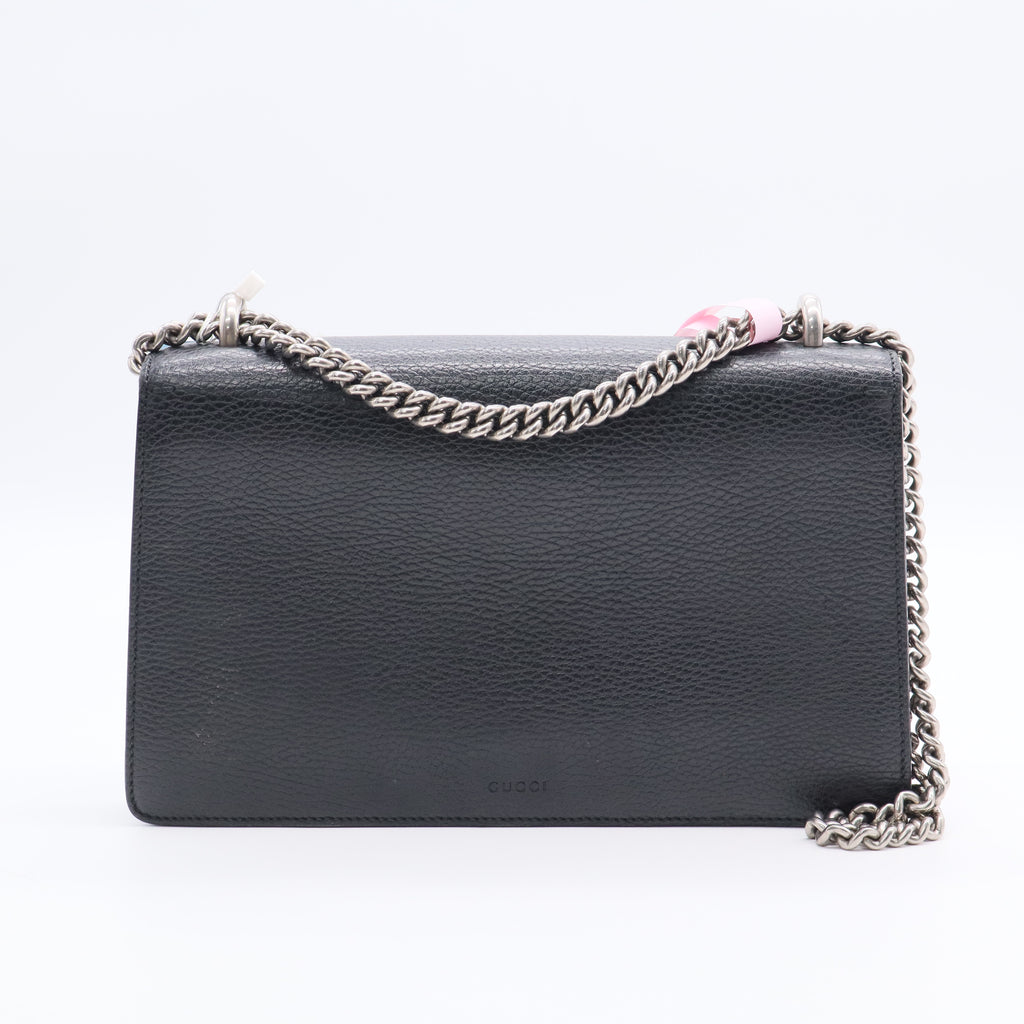 Black Leather Crystal Buckle Small Dionysus Shoulder Bag TWINS ldj3029