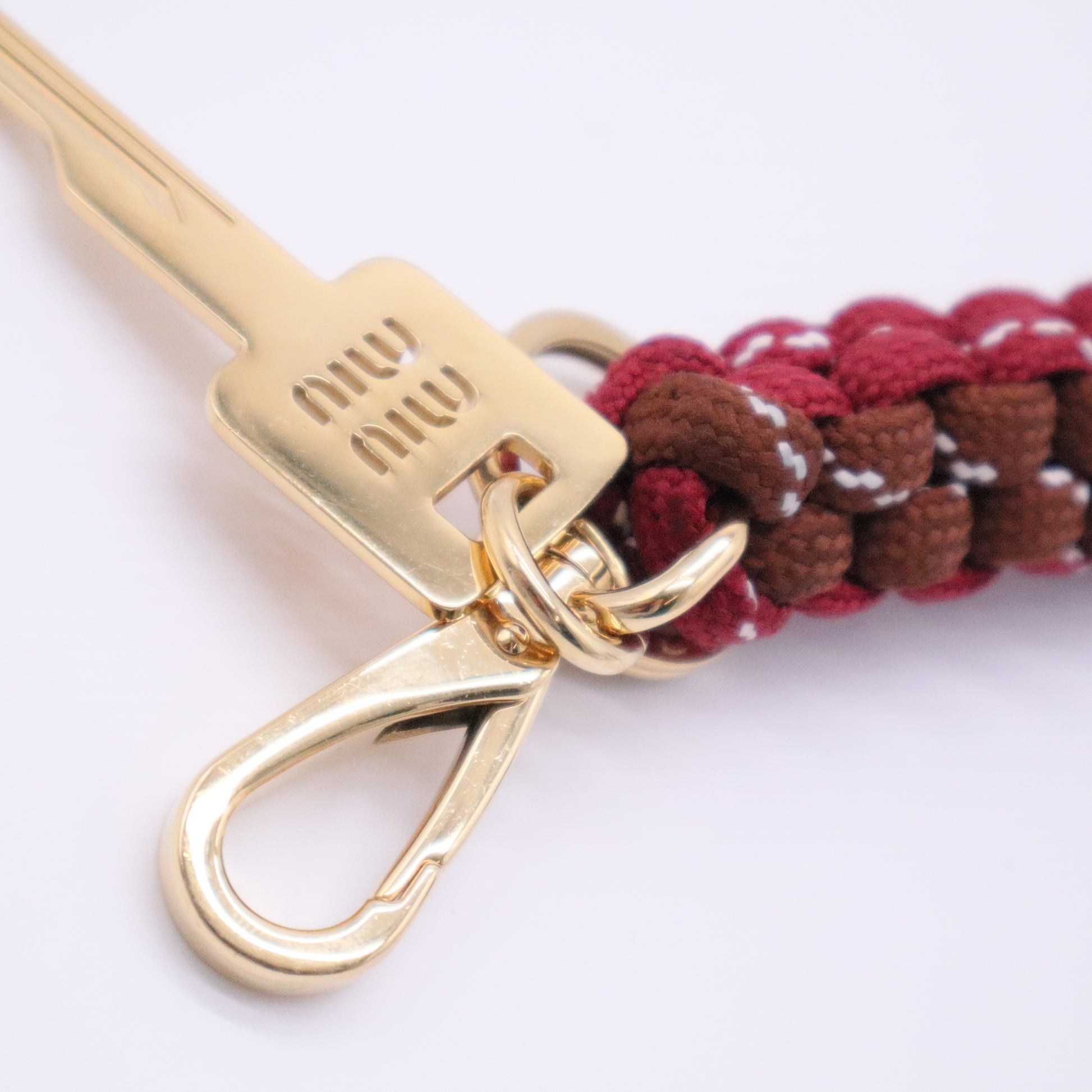 Braided Cord Keychain In Brown