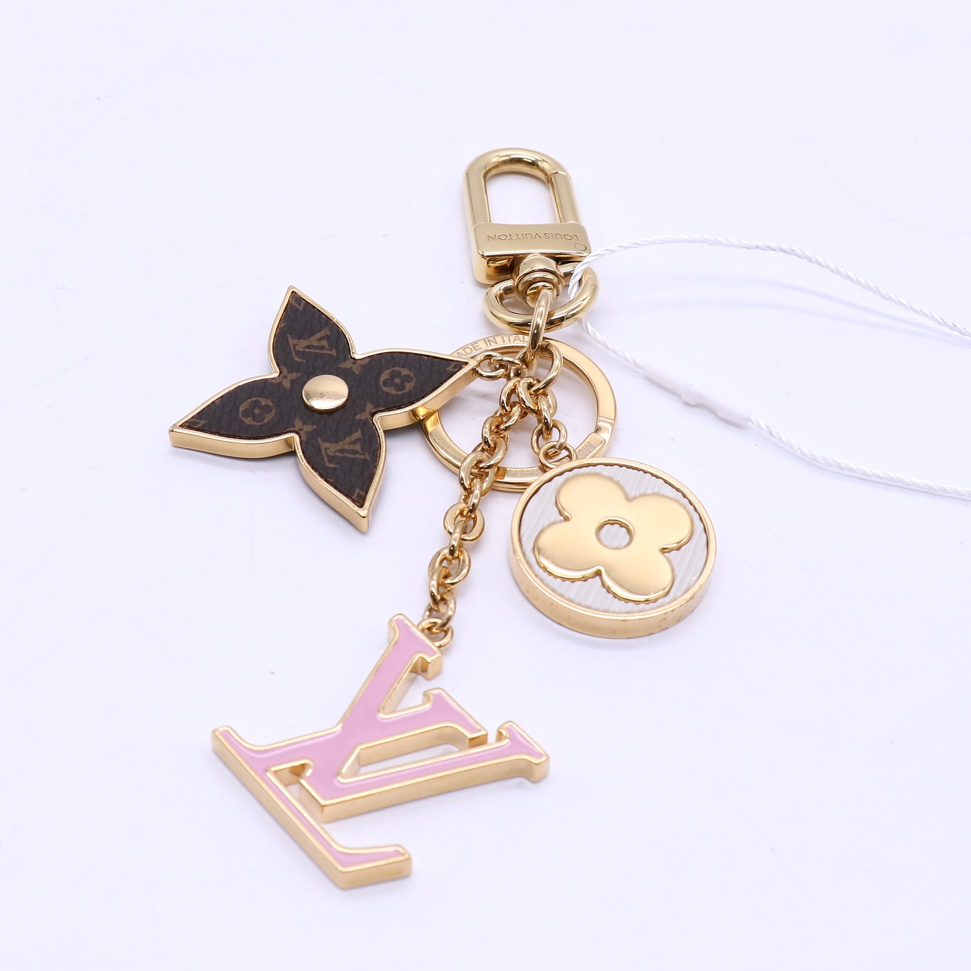 Louis Vuitton Monogram Blooming Flowers BB Bag Charm Key Holder Pink twins LDJ3668