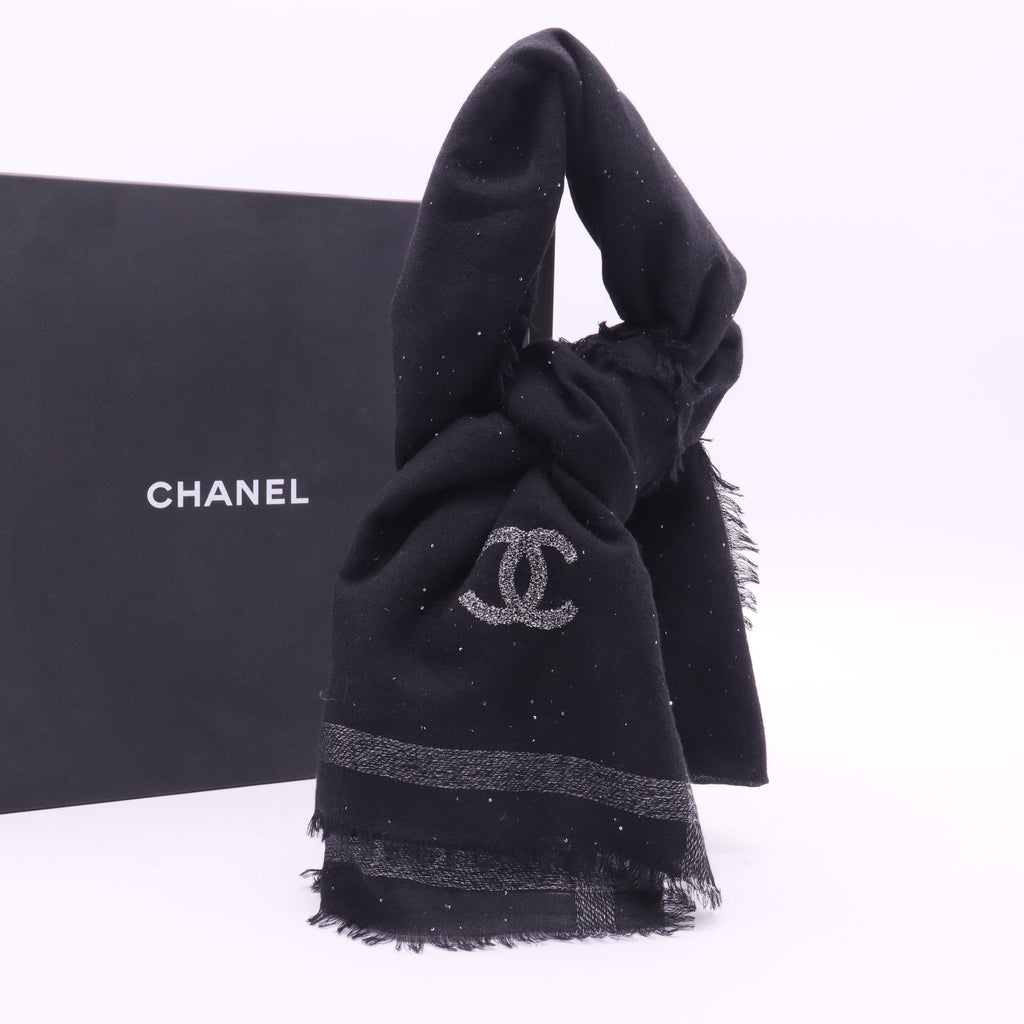 Chanel Black Sequin Shawl twins