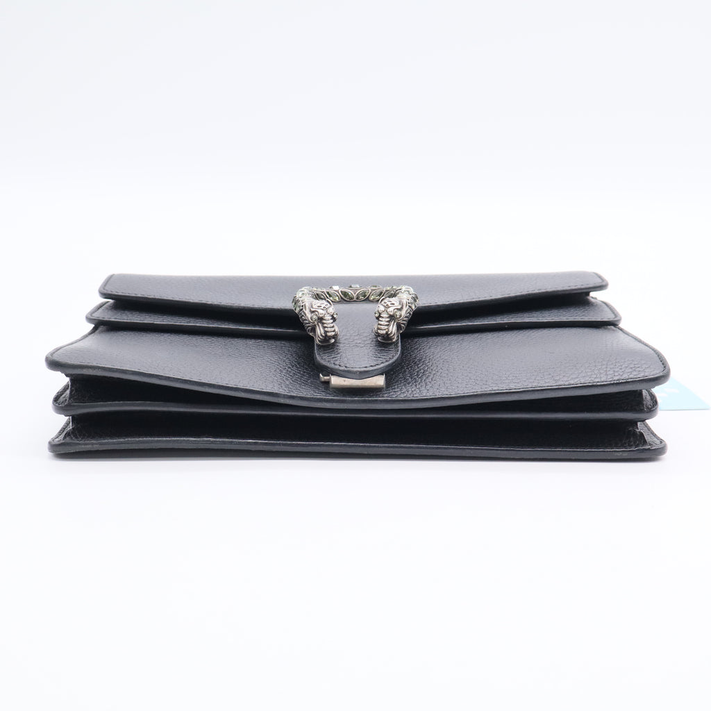 Black Leather Crystal Buckle Small Dionysus Shoulder Bag TWINS ldj3029