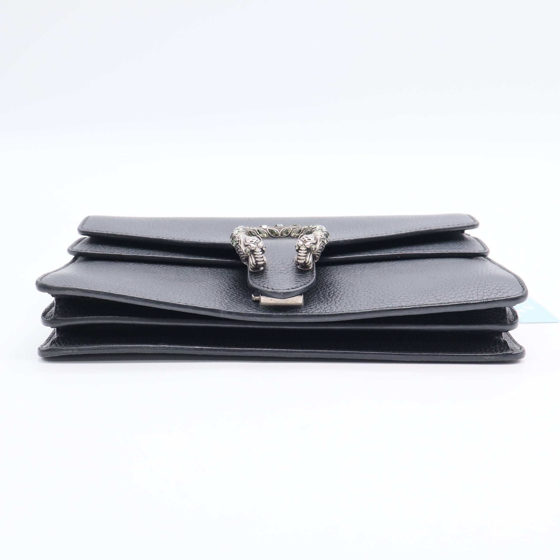 Black Leather Crystal Buckle Small Dionysus Shoulder Bag TWINS ldj3029