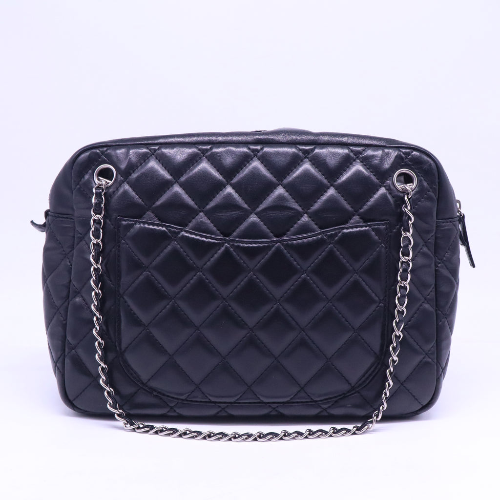 Lambskin Quilted Large Camera Case Navy B21271