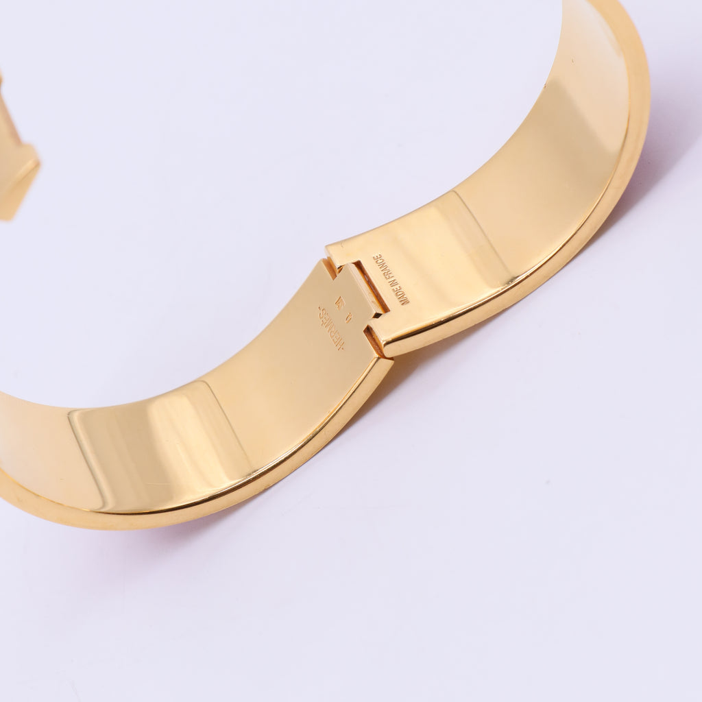 Hermes Enamel Wide Clic Clac H Bracelet PM Red twins LDJ3643