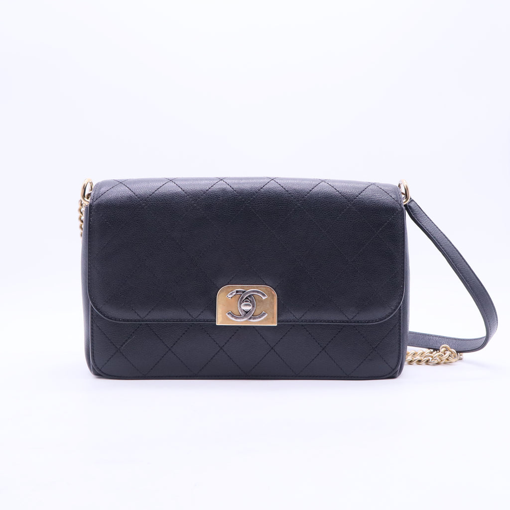 Straight Lines Flap Bag Quilted Calfskin Medium B20189