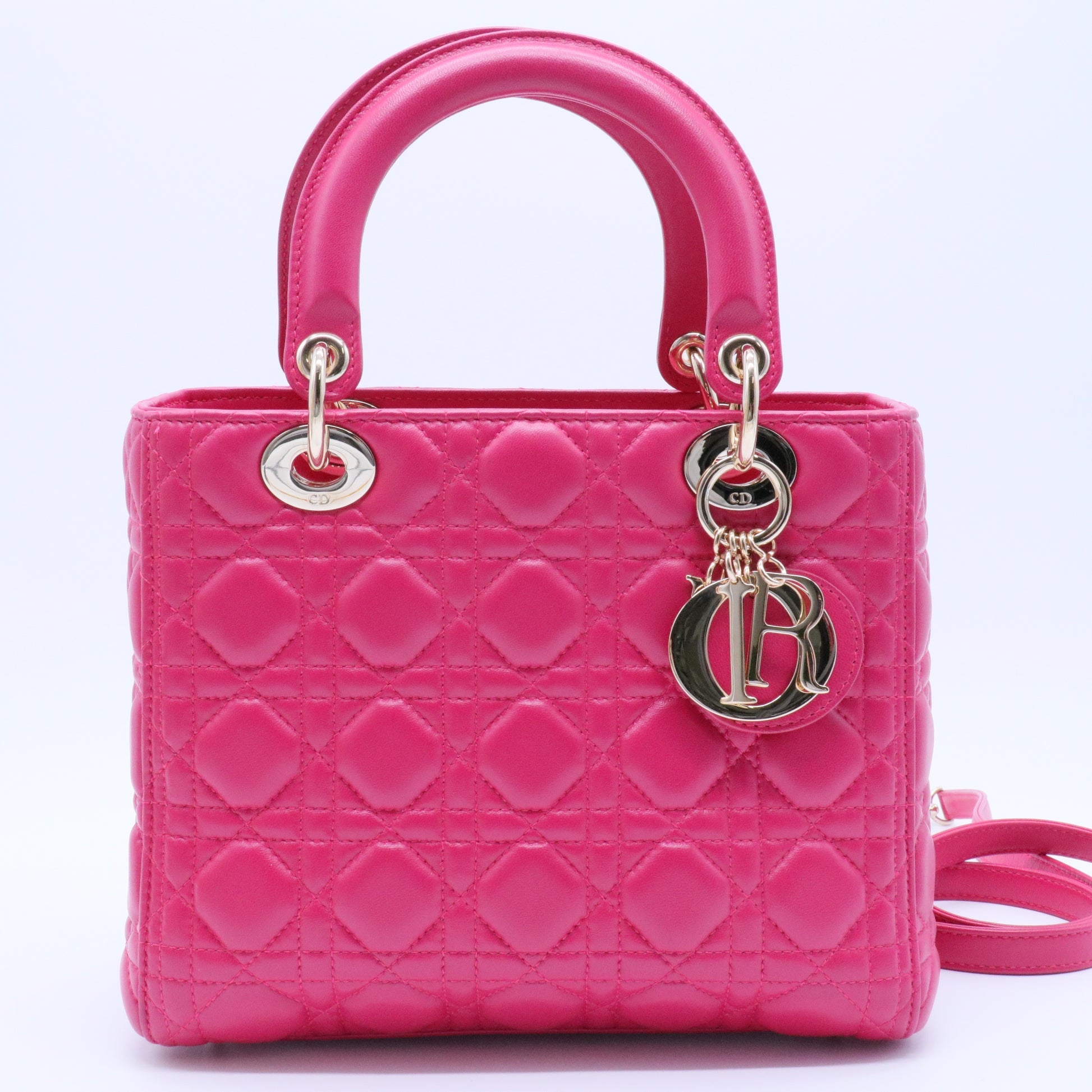Medium Cannage Lady Dior Bag Gold Hardware