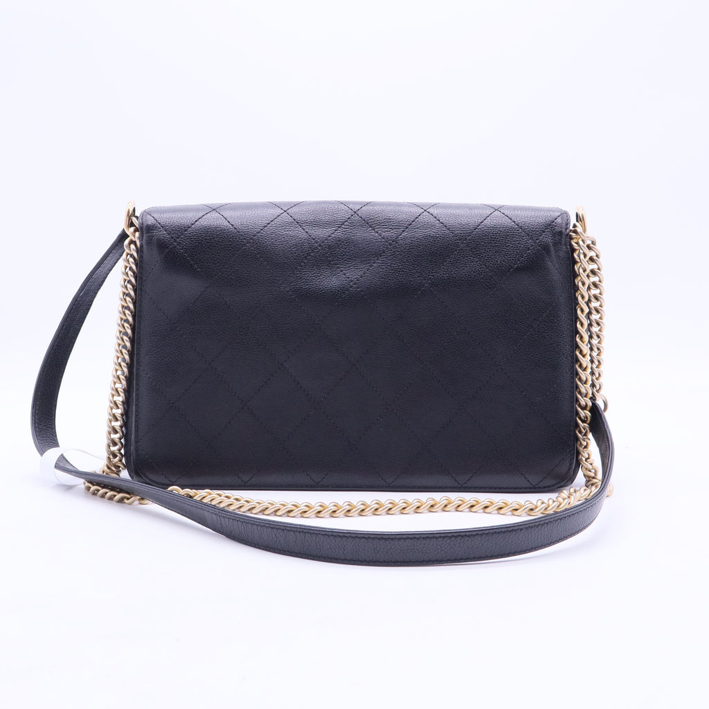 Straight Lines Flap Bag Quilted Calfskin Medium B20189