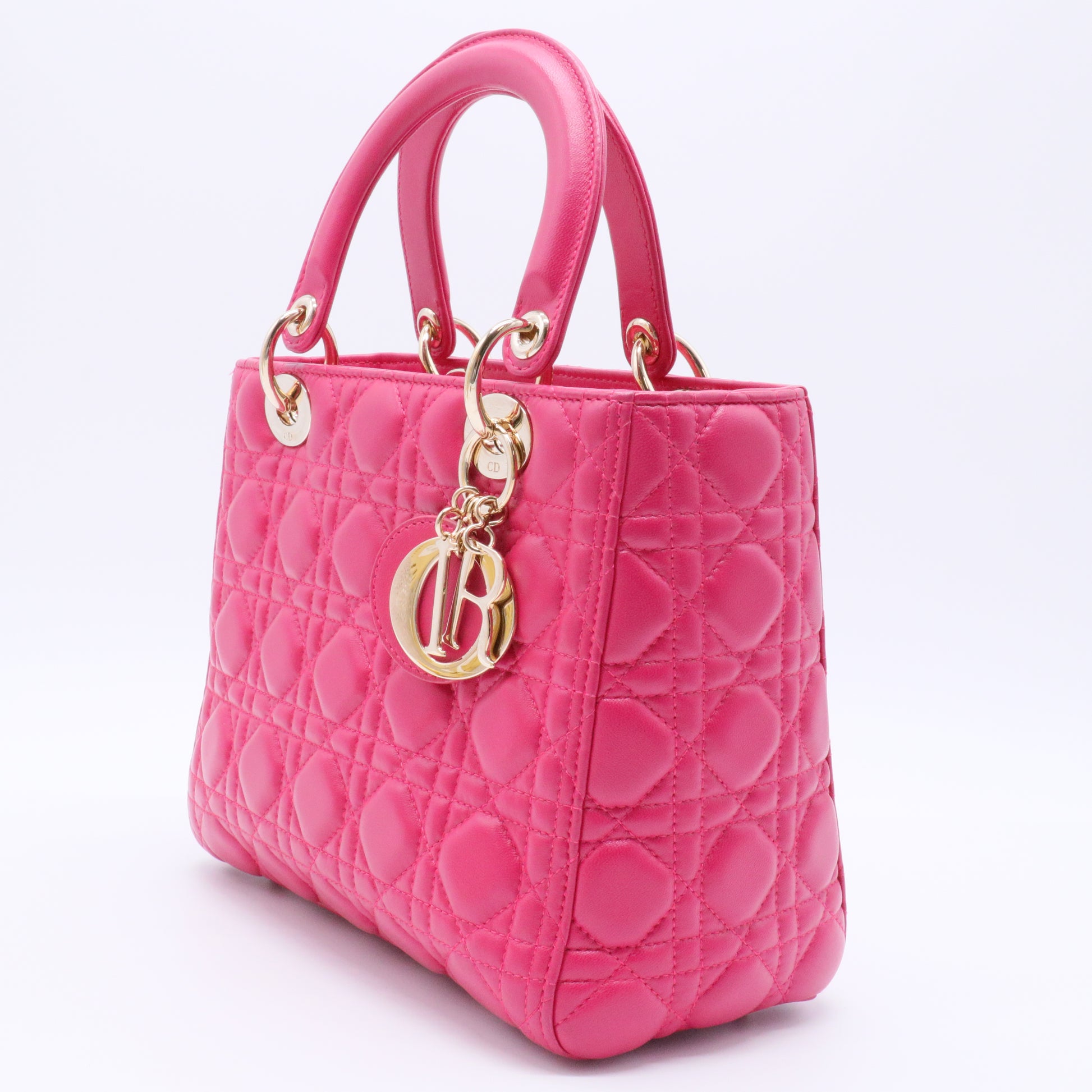 Medium Cannage Lady Dior Bag Gold Hardware