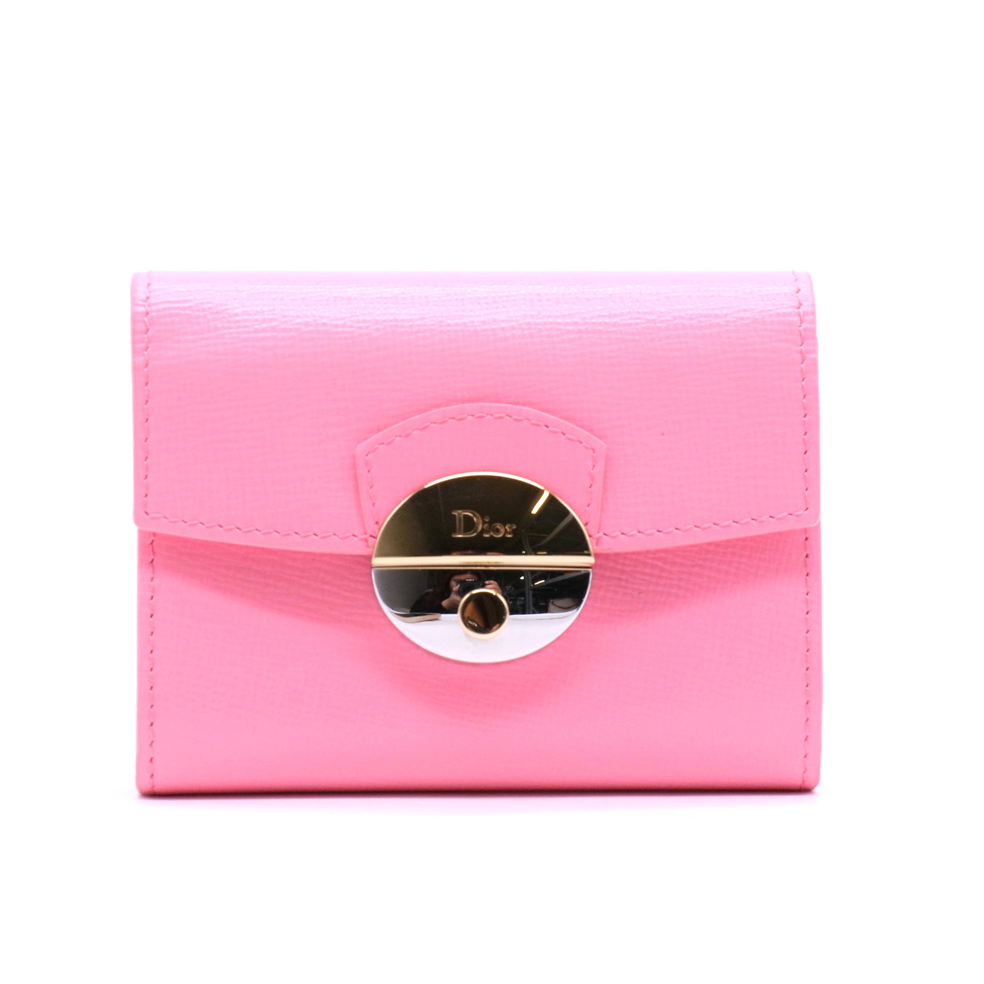 Tarjetero de piel Dior Rosa
