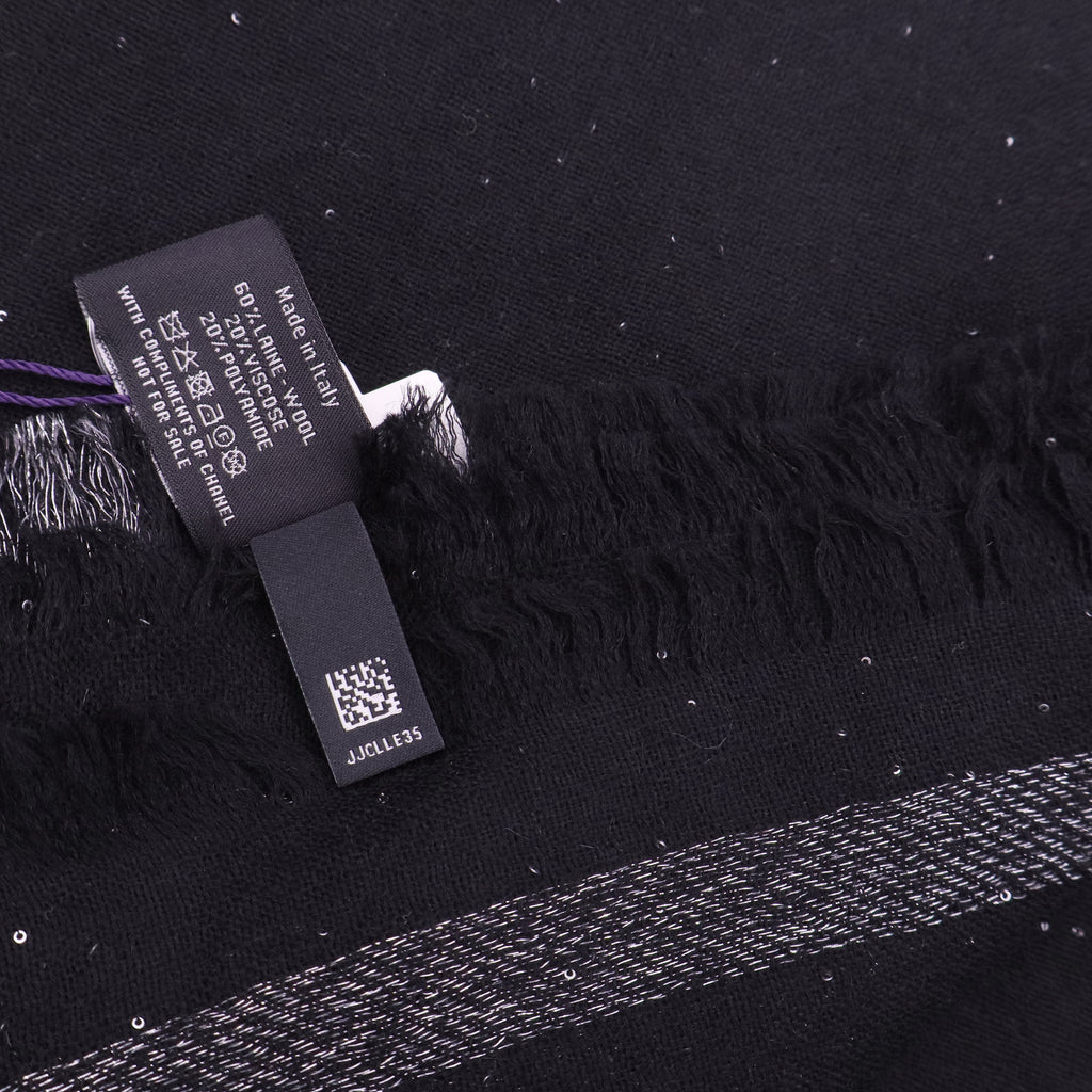 Chanel Black Sequin Shawl twins