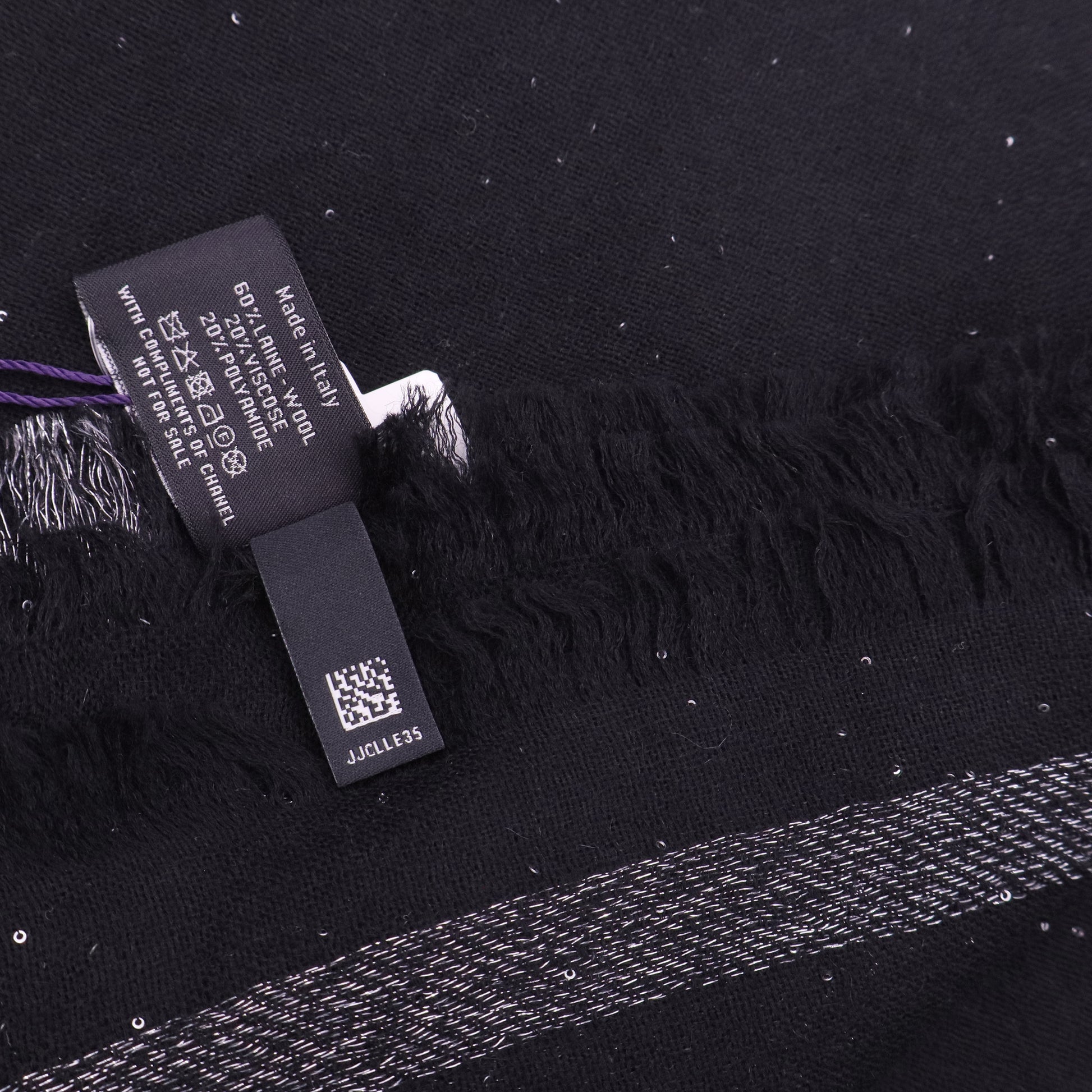 Chanel Black Sequin Shawl twins