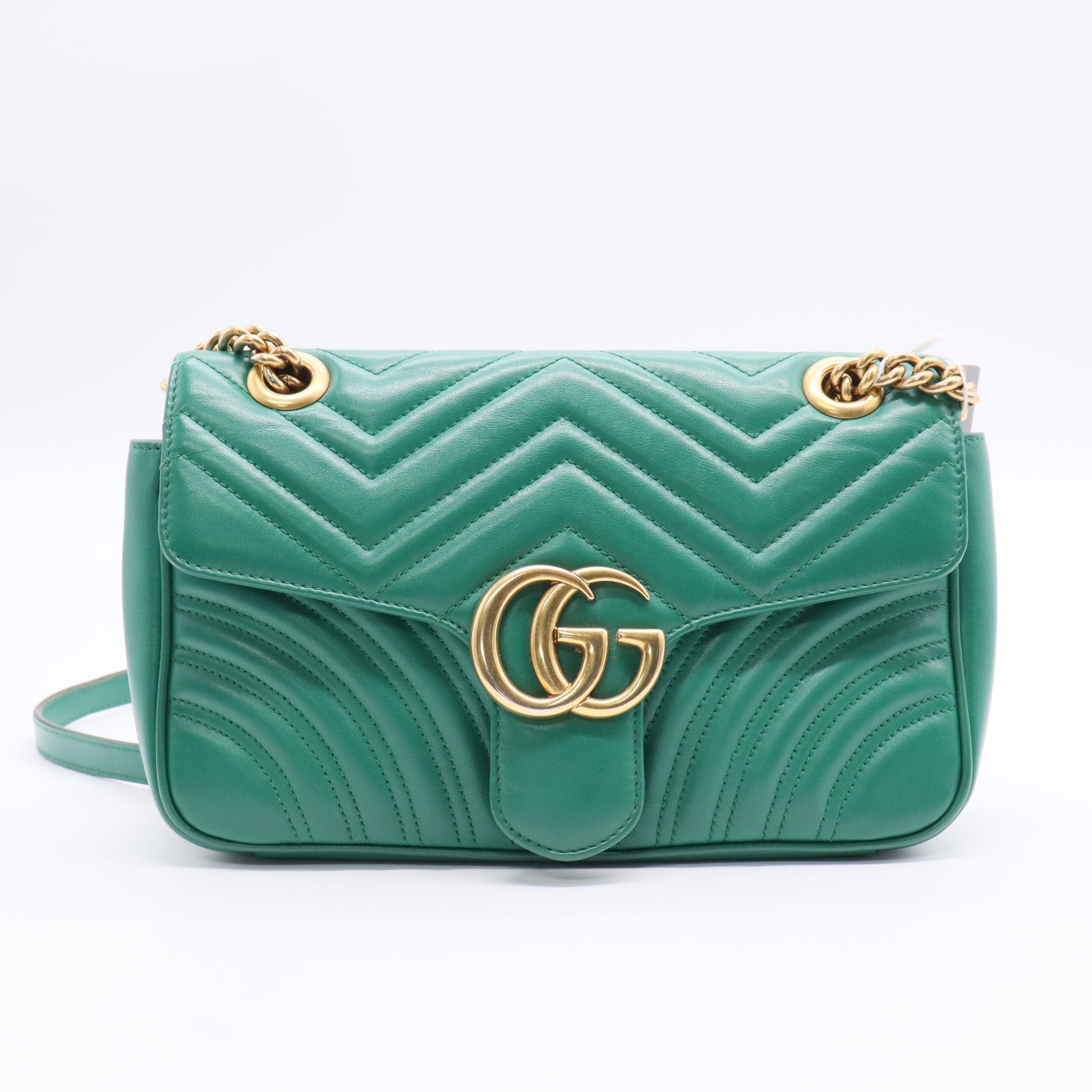Green Matelasse Leather Small GG Marmont Shoulder Bag twins LDJ3019