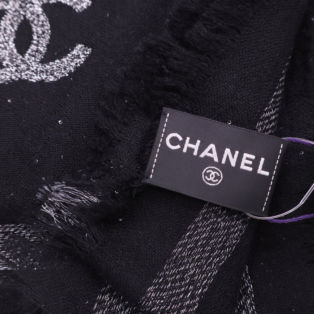 Chanel Black Sequin Shawl twins