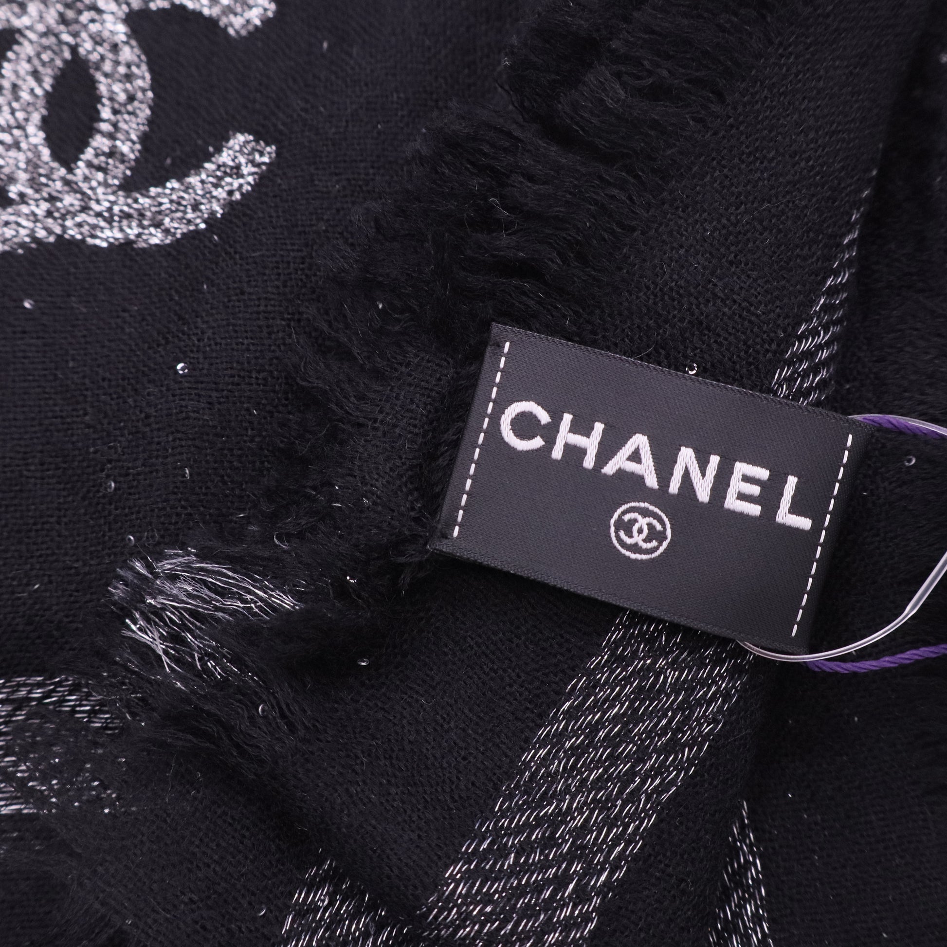 Chanel Black Sequin Shawl twins
