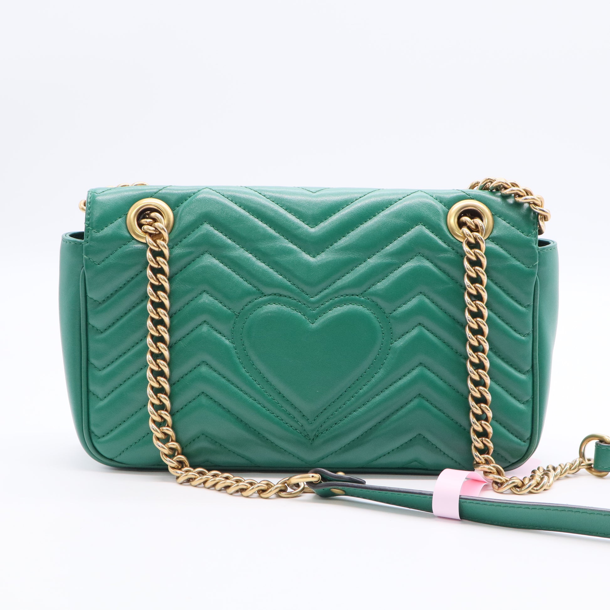 Green Matelasse Leather Small GG Marmont Shoulder Bag twins LDJ3019