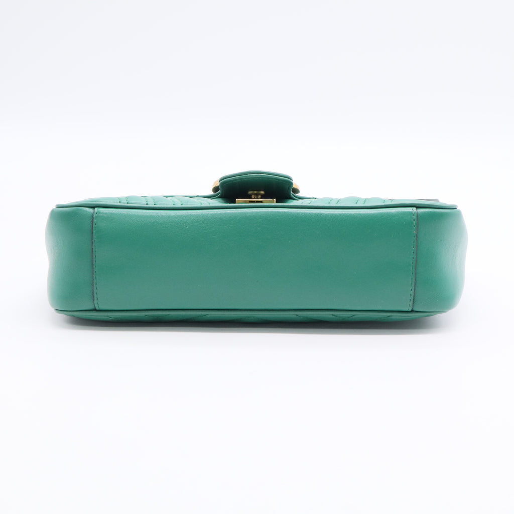 Green Matelasse Leather Small GG Marmont Shoulder Bag twins LDJ3019