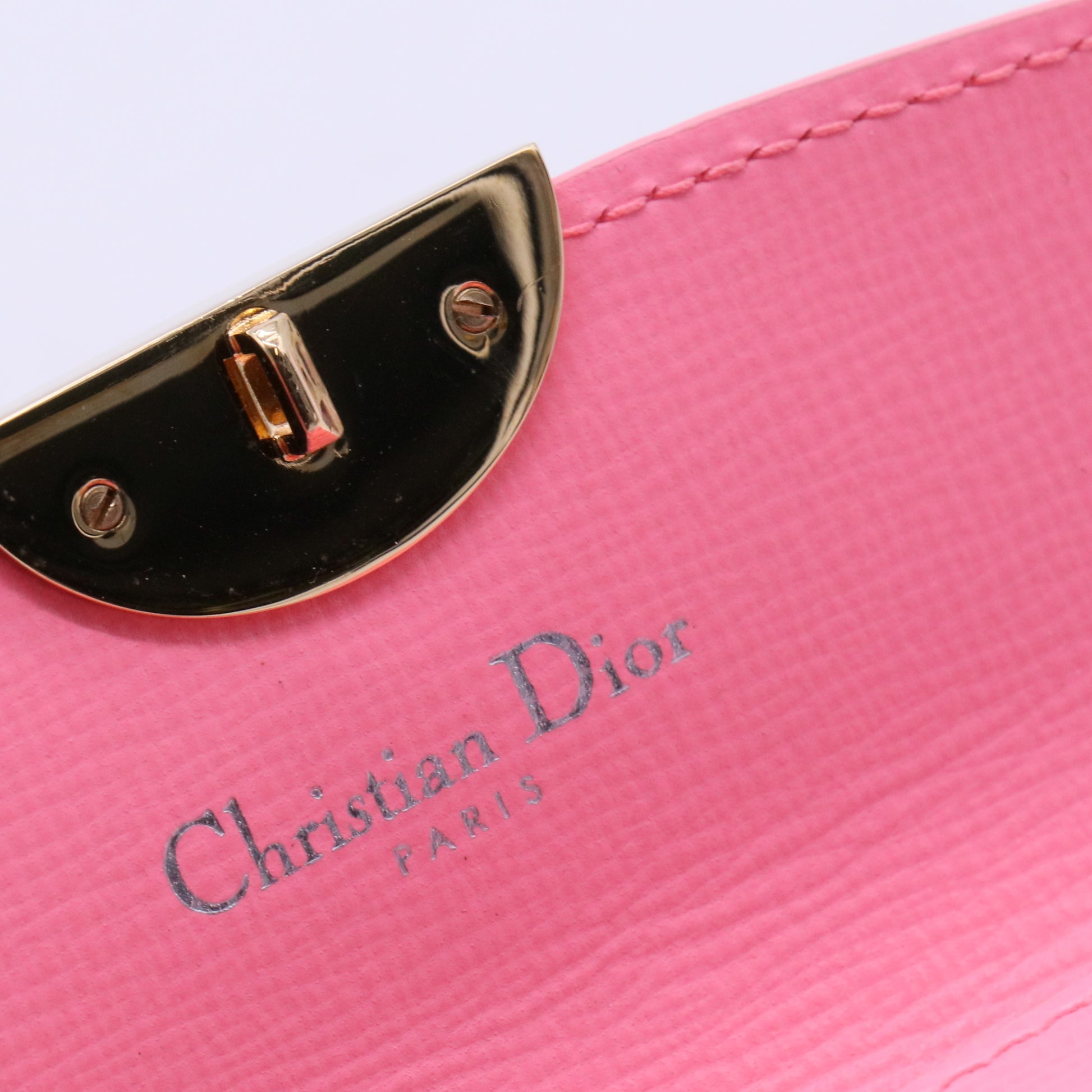 Tarjetero de piel Dior Rosa